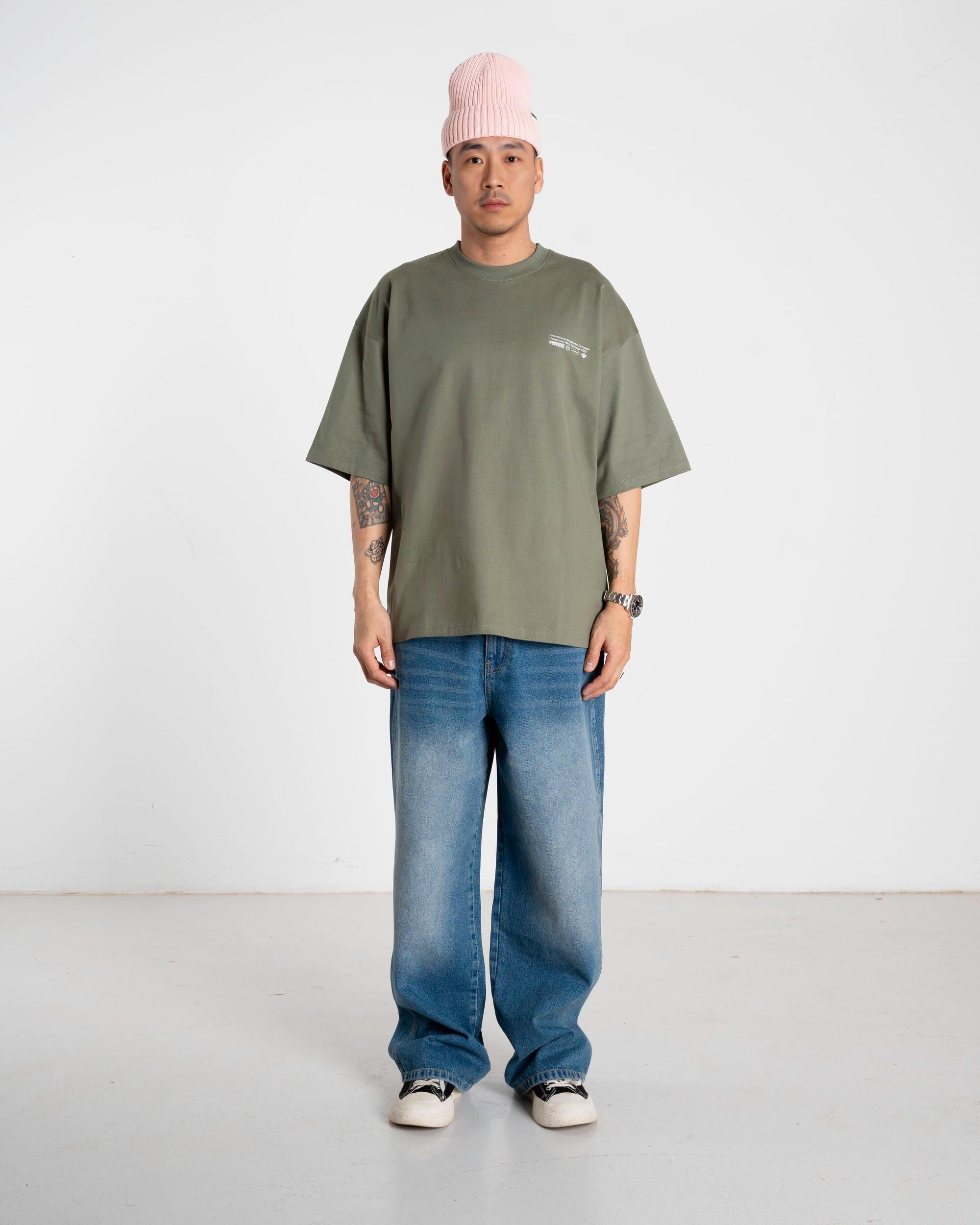 Woodbird WBBeam Wobble Tee T-Shirts Grey-Green