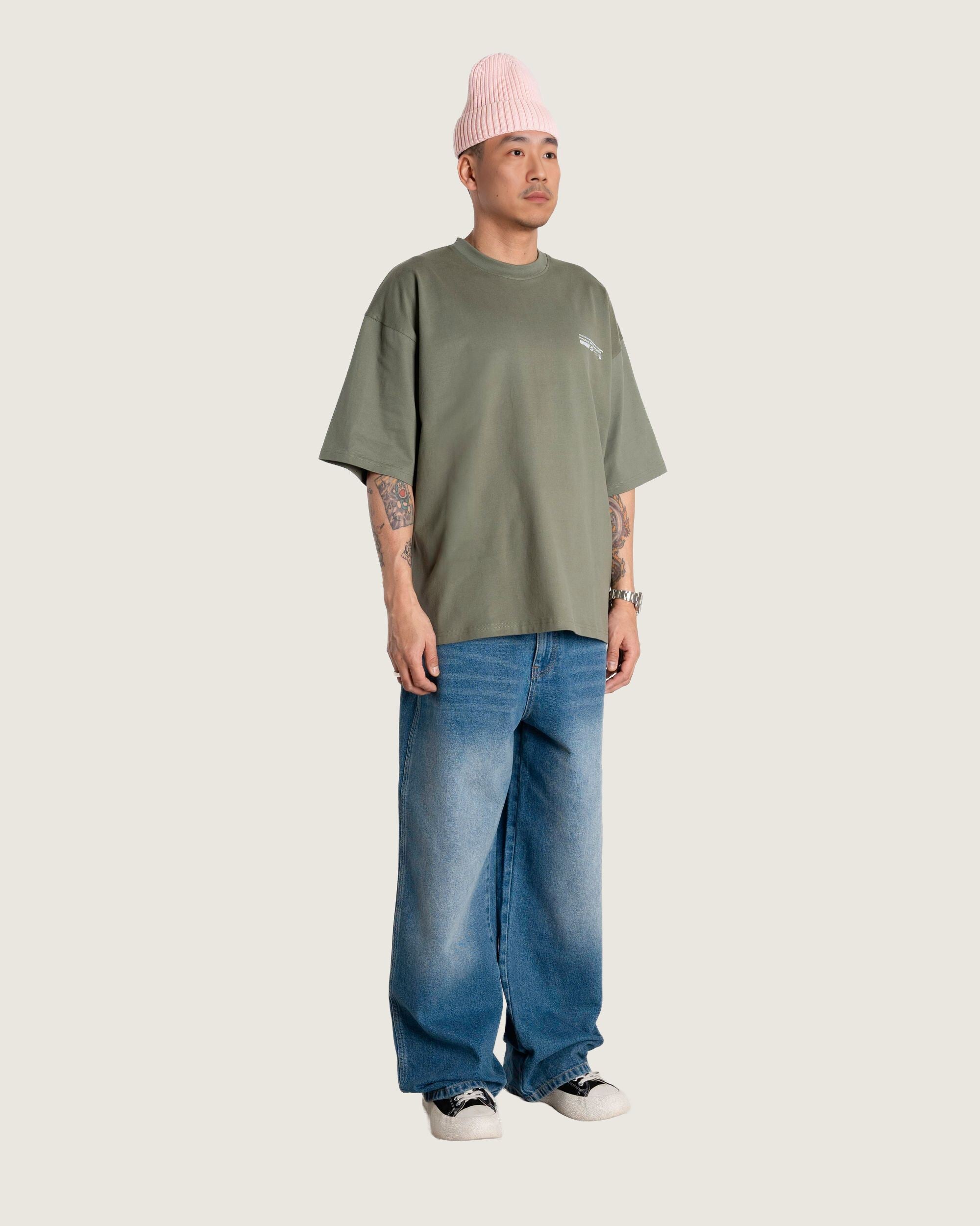 Woodbird WBBeam Wobble Tee T-Shirts Grey-Green
