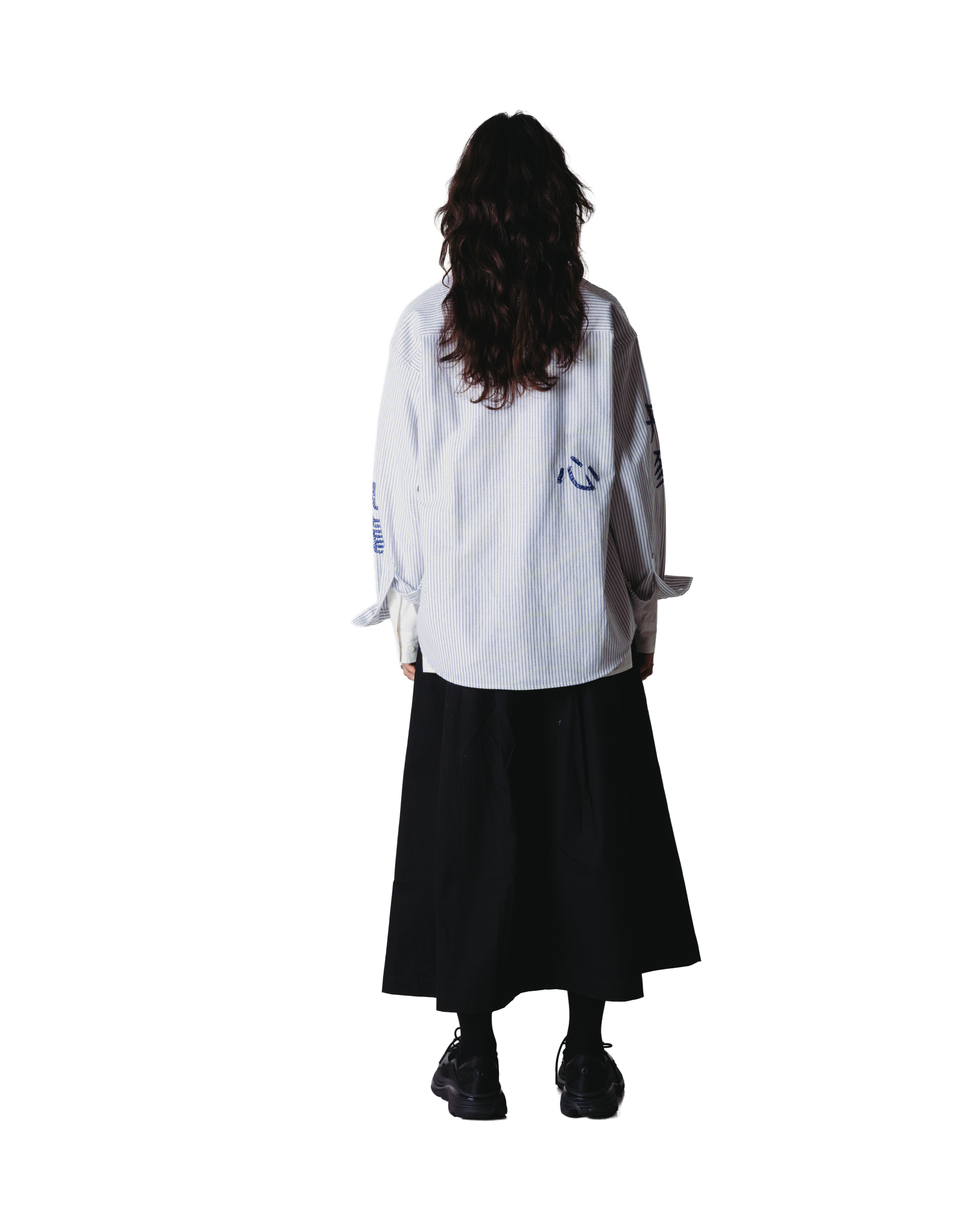 Woodbird Female WBBecca Ox Writing Shirt Shirts Navy-White