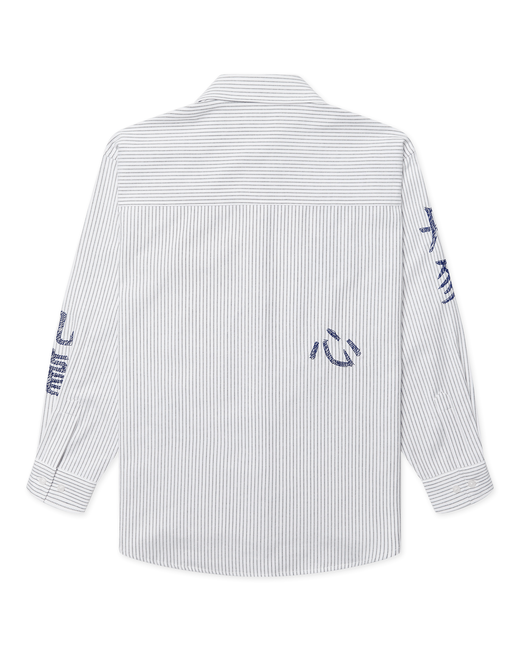 Woodbird Female WBBecca Ox Writing Shirt Shirts Navy-White
