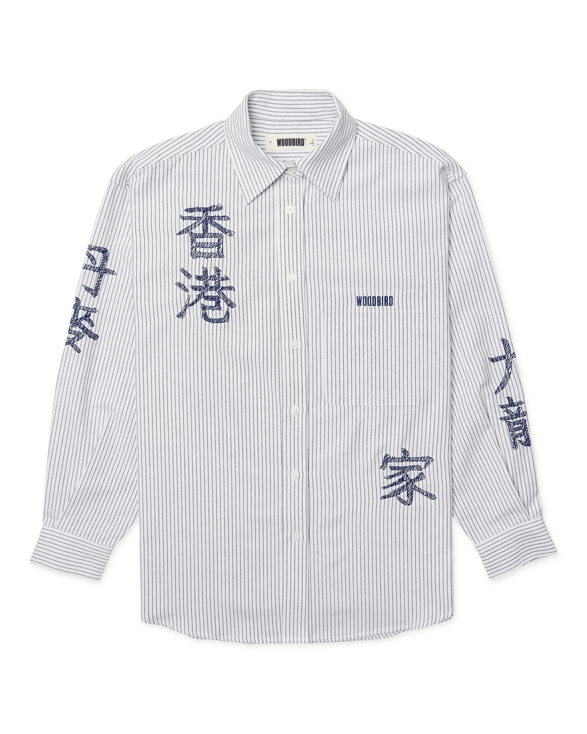 Woodbird Female WBBecca Ox Writing Shirt Shirts Navy-White