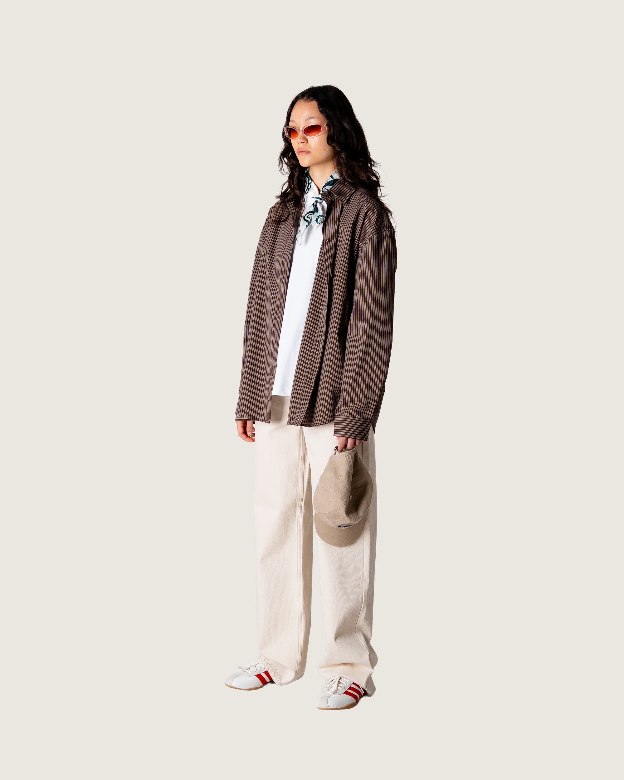 Woodbird Female WBBecca Stripe Shirt Shirts Brown