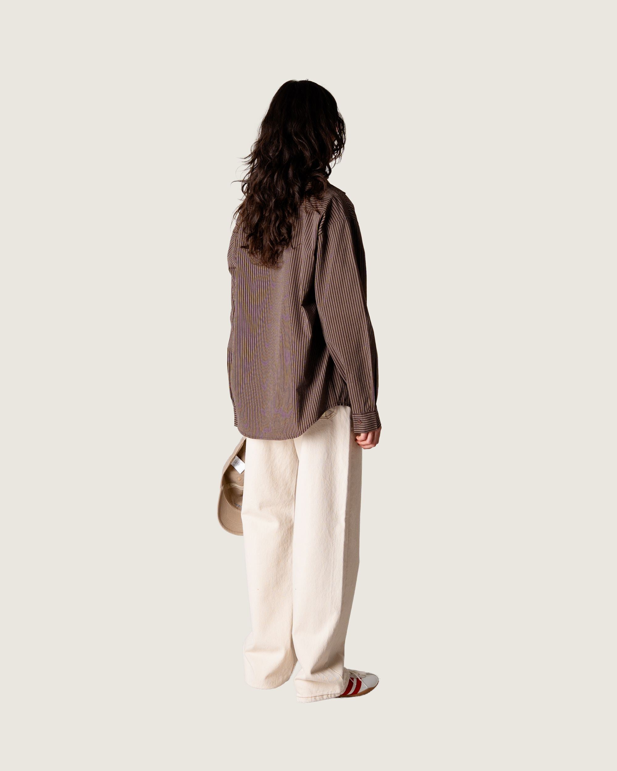 Woodbird Female WBBecca Stripe Shirt Shirts Brown