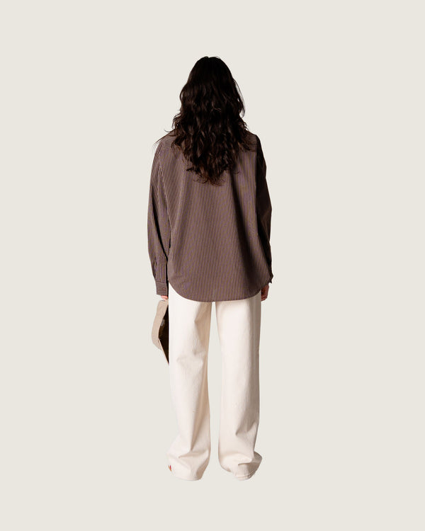 Woodbird Female WBBecca Stripe Shirt Shirts Brown