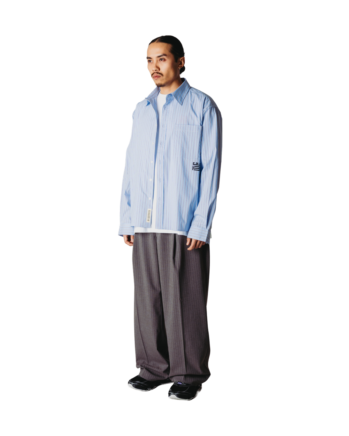 Woodbird WBBin HB Stripe Pants Pants Dark Grey
