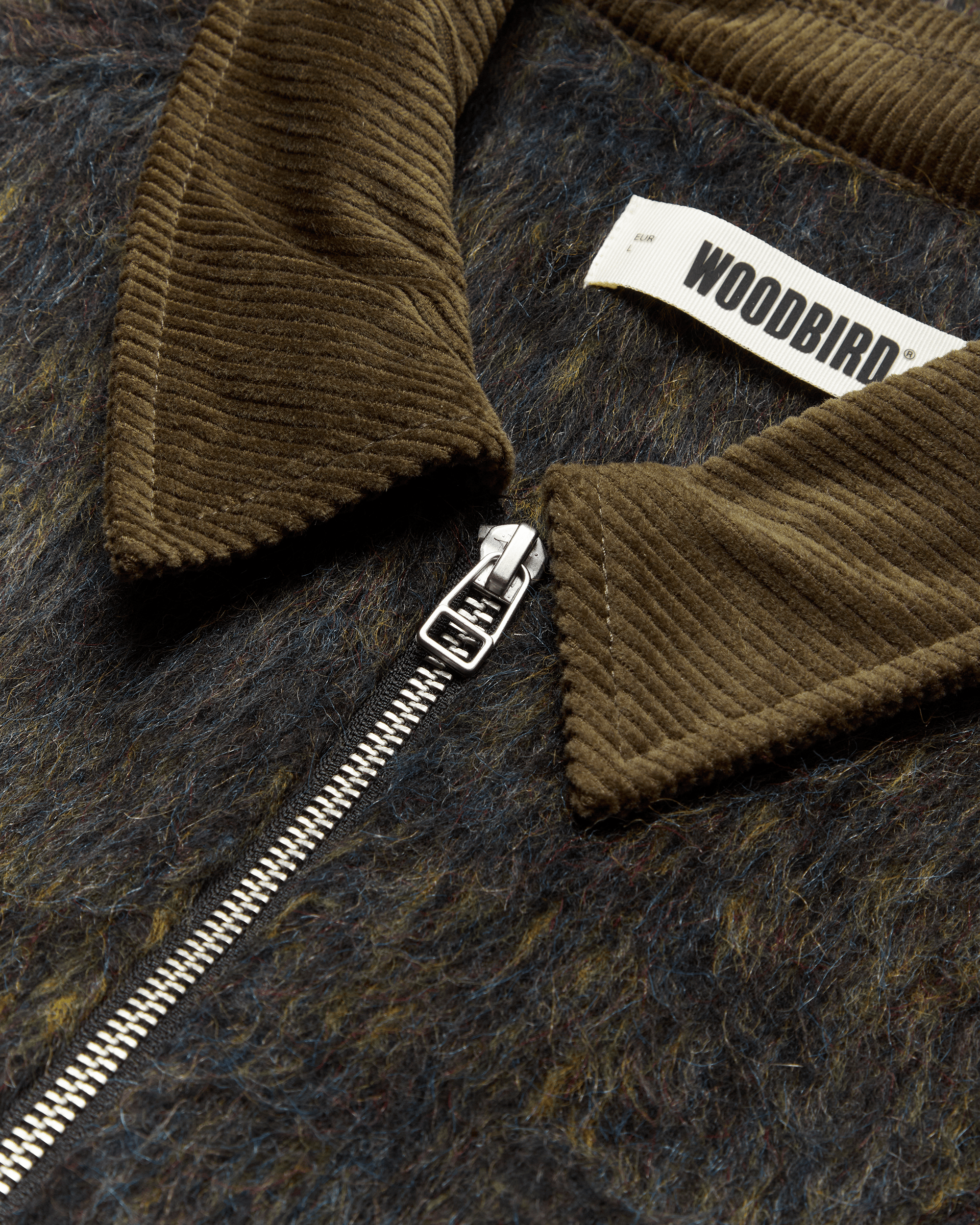 Woodbird WBBlade Hairy Zip Jacket Jackets Dark Olive