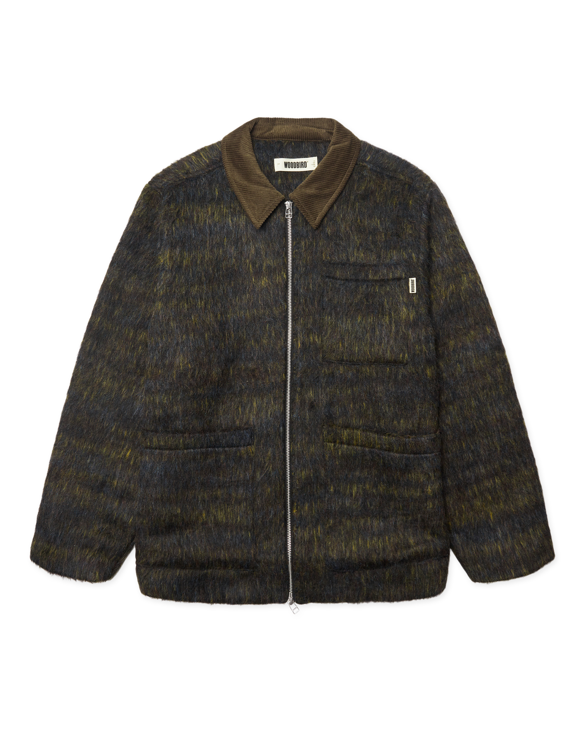 Woodbird WBBlade Hairy Zip Jacket Jackets Dark Olive