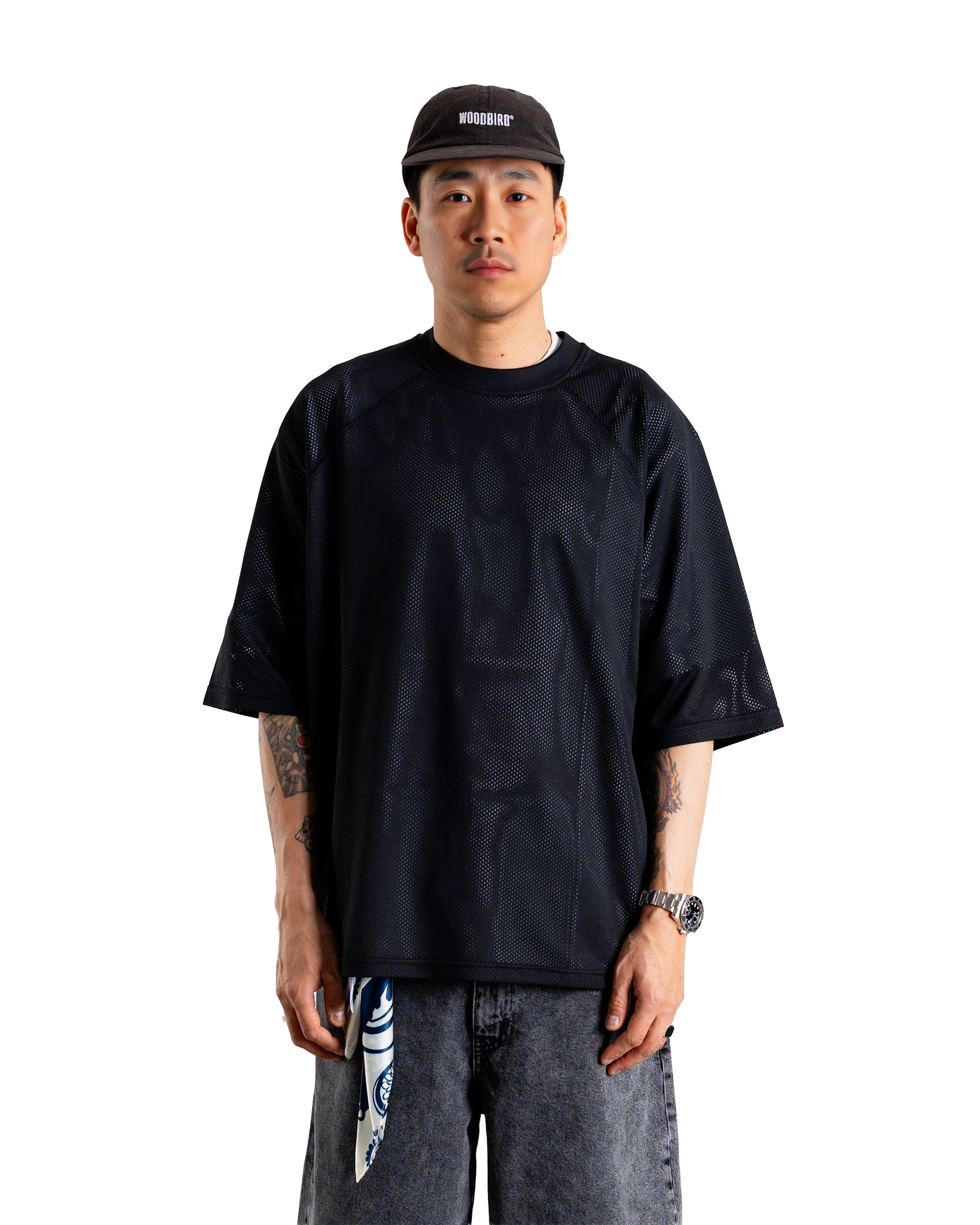 Woodbird WBBlake Mesh Tee T-Shirts Black