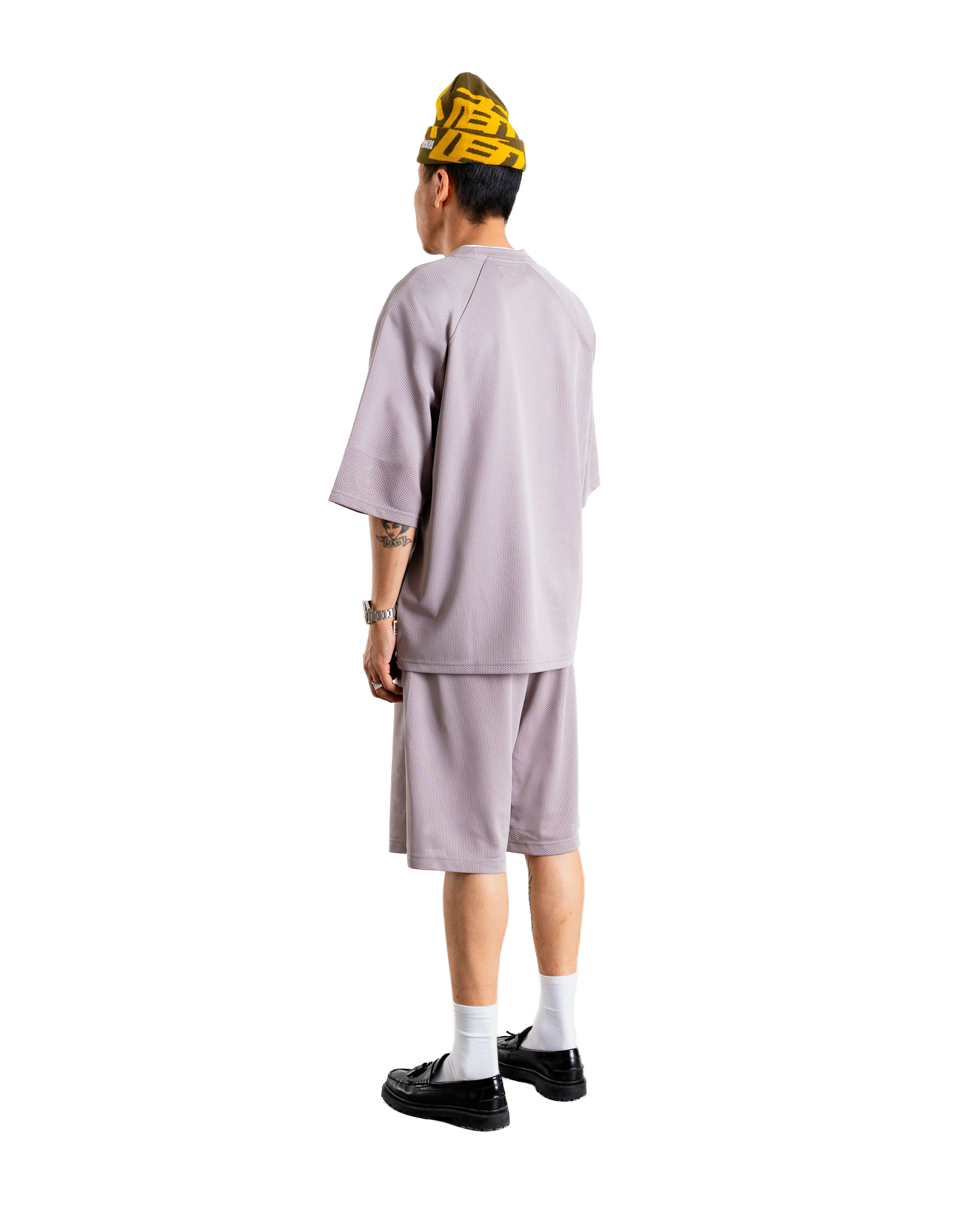 Woodbird WBBlake Mesh Tee T-Shirts Grey-Purple
