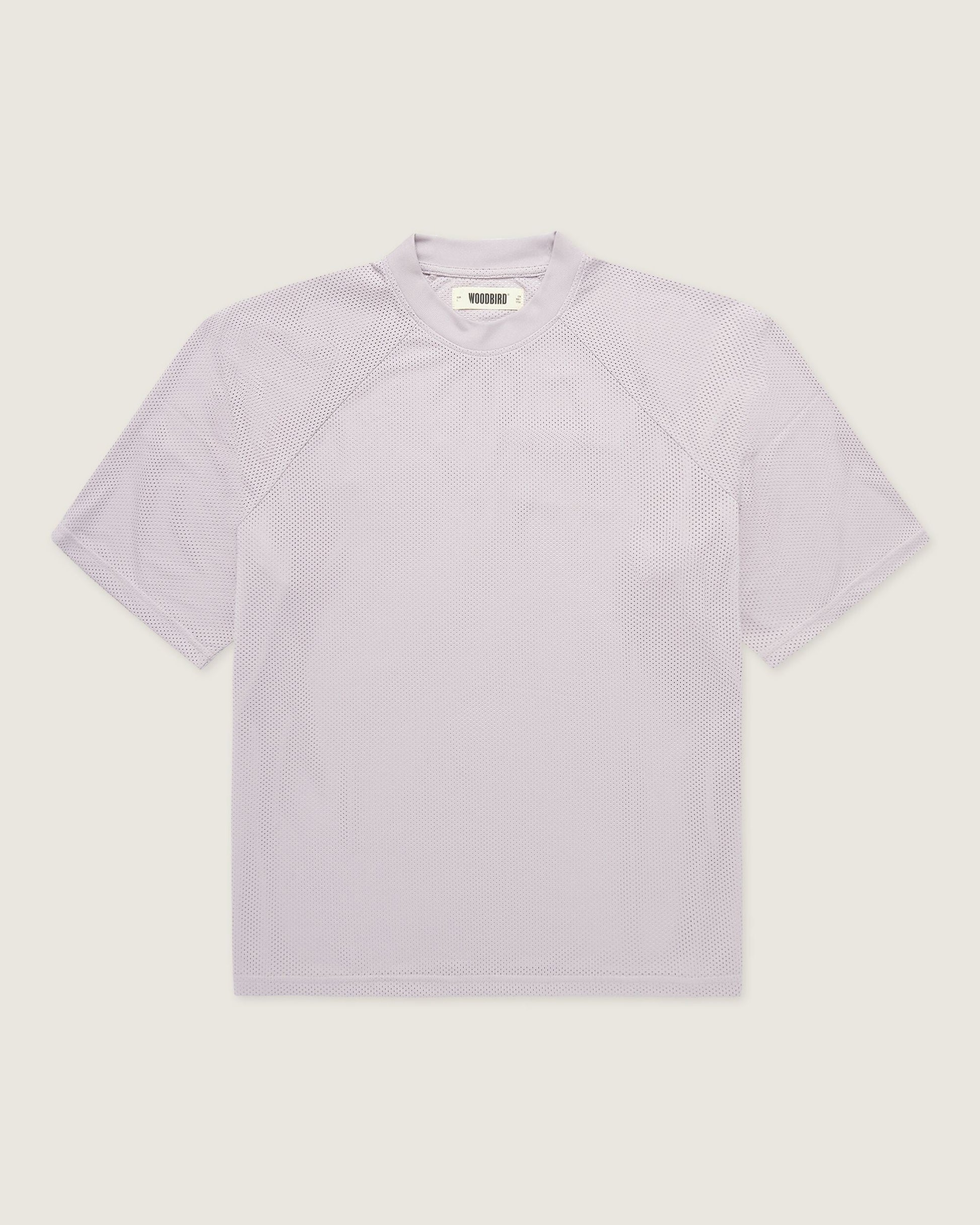 Woodbird WBBlake Mesh Tee T-Shirts Grey-Purple