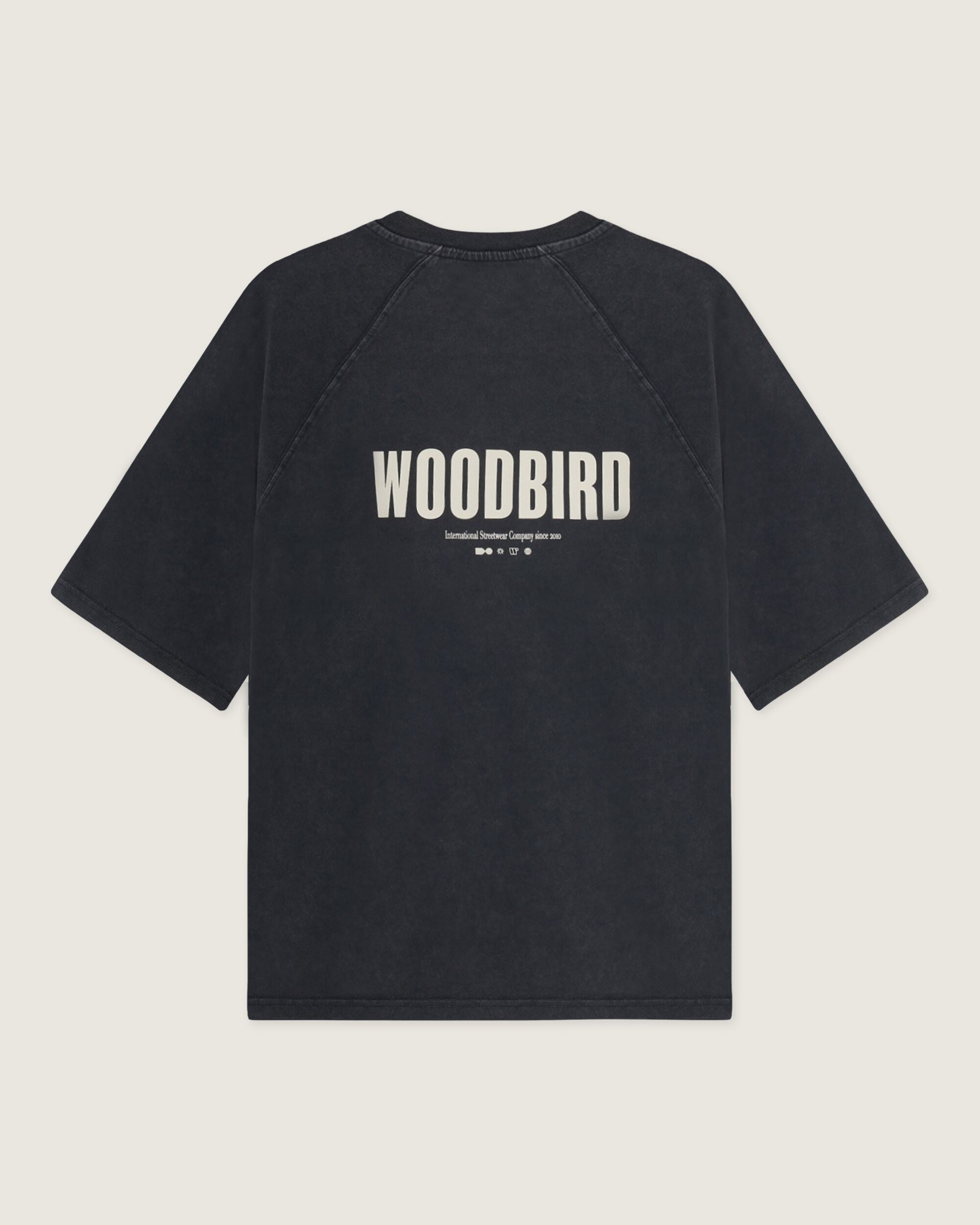 Woodbird WBBlake Washed Logo Tee T-Shirts Black