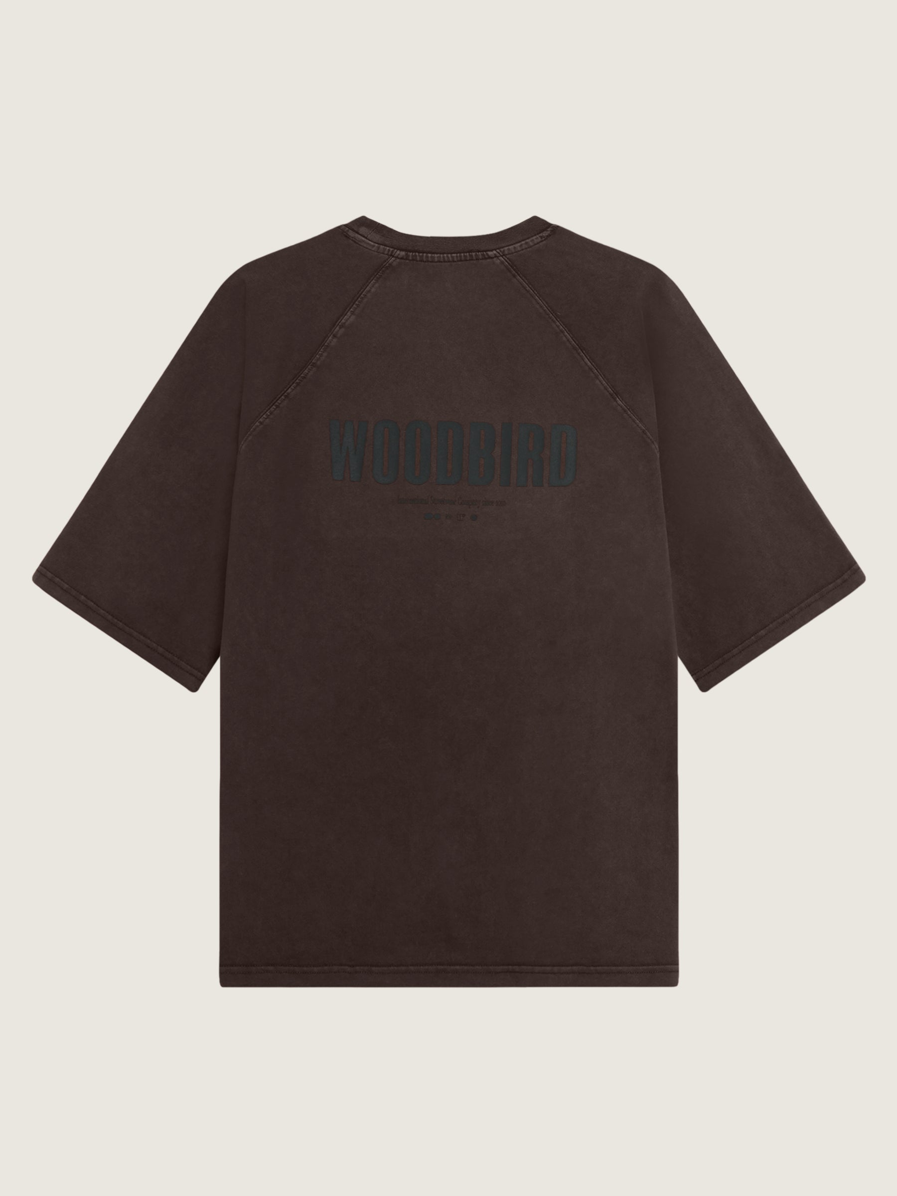 Woodbird WBBlake Washed Logo Tee T-Shirts Brown