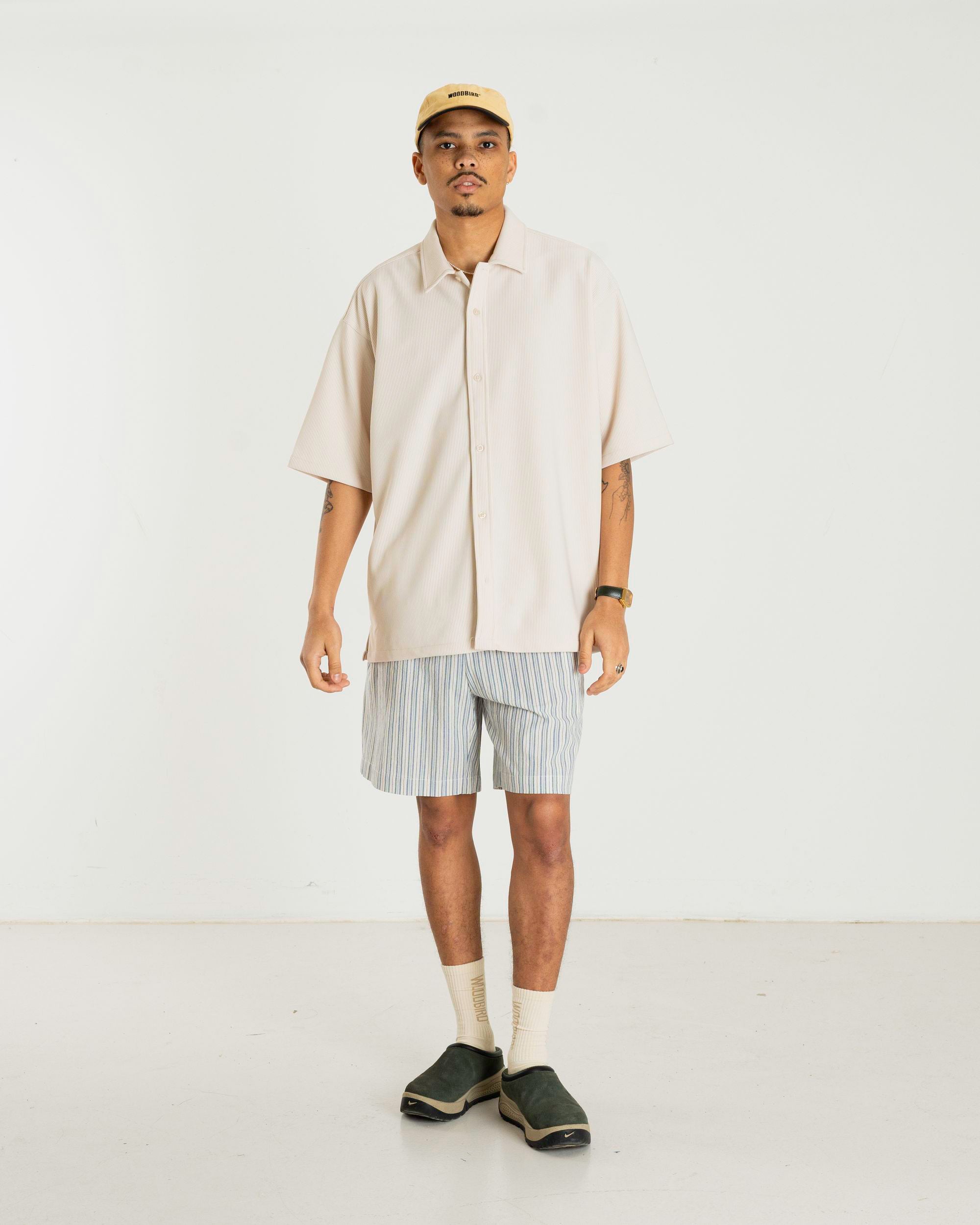 Woodbird WBBommy Stripe Shorts Shorts Light Blue