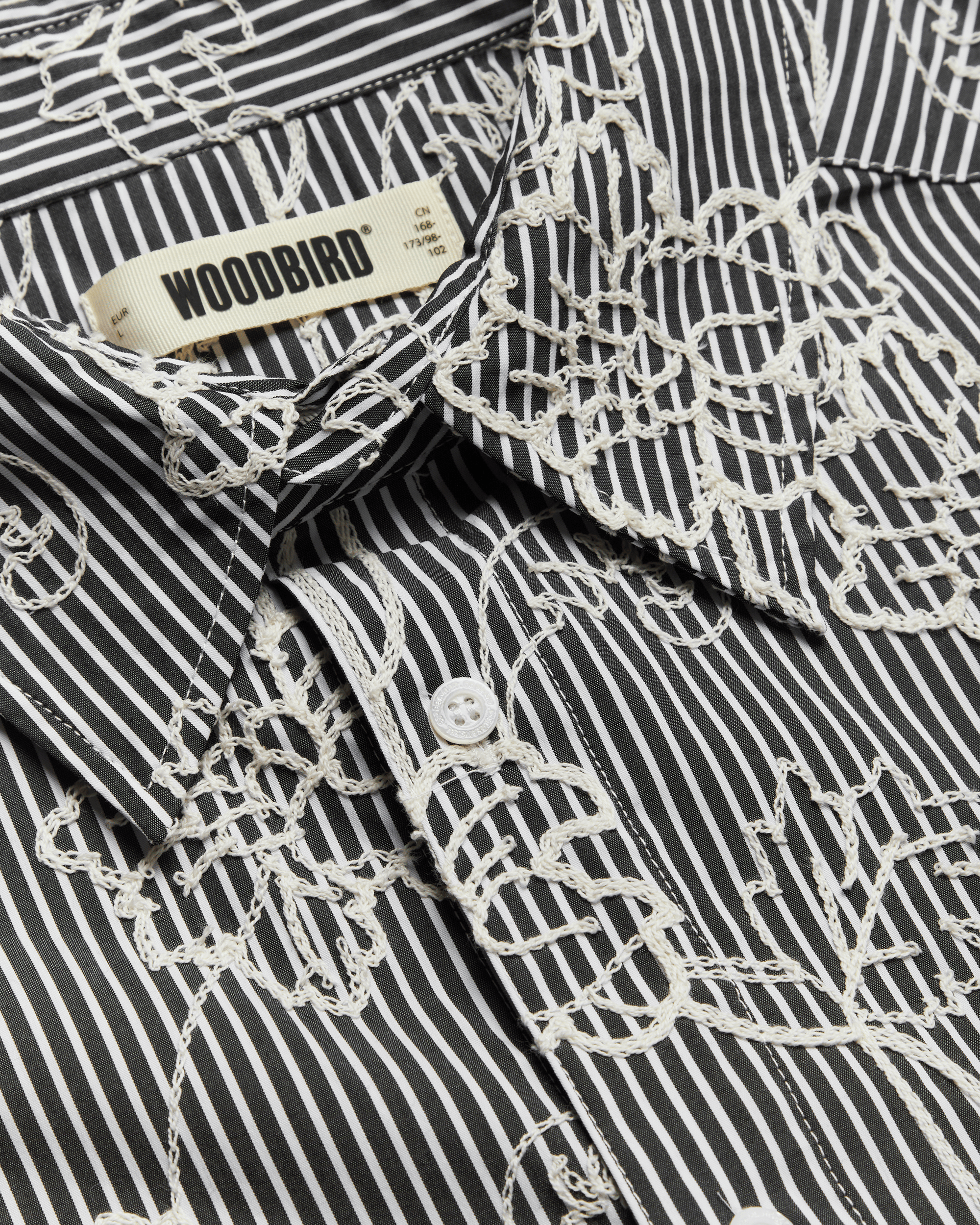 Woodbird WBBrooks EMB Shirt Shirts Black-White