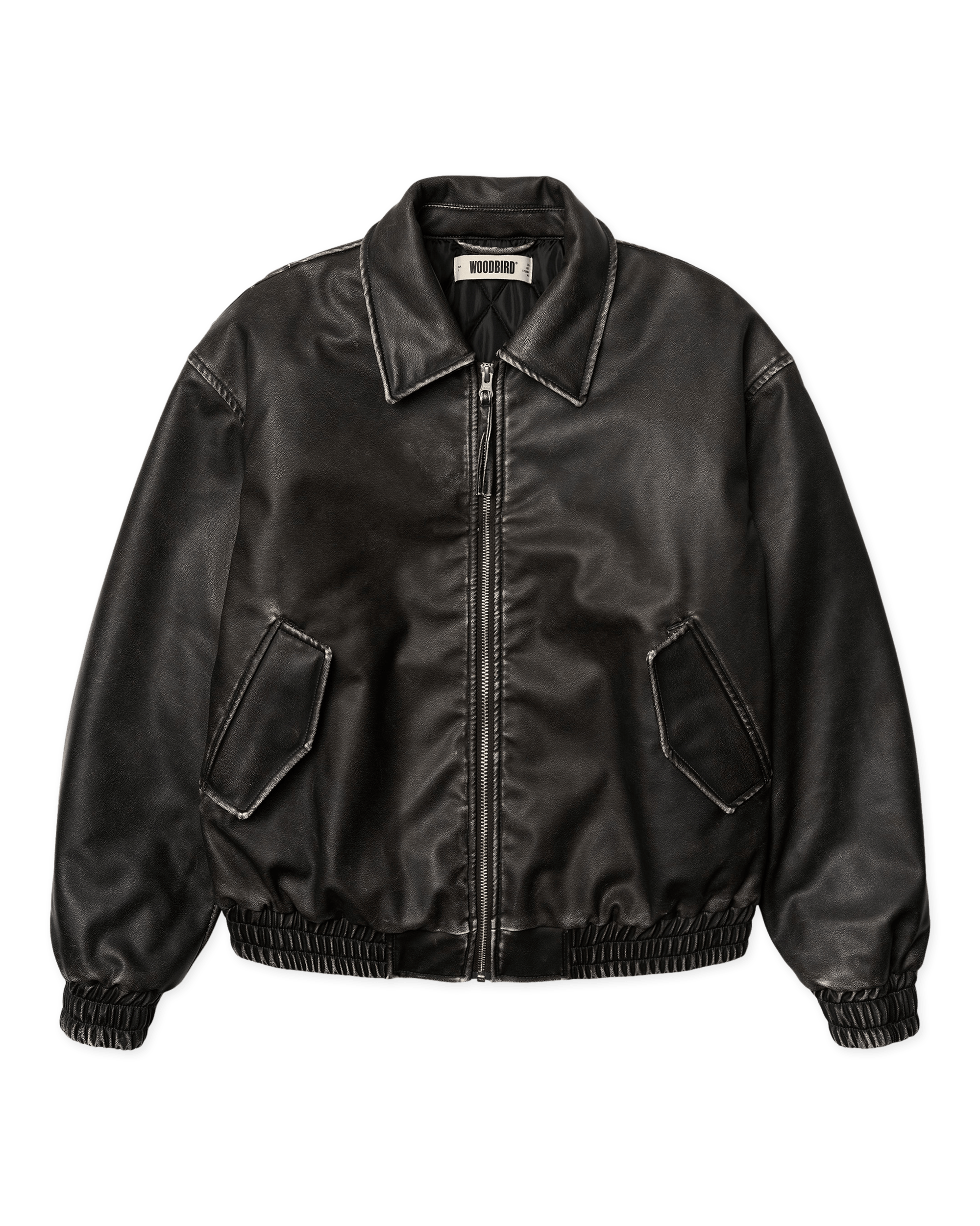 Woodbird Female WBBue Washed PU Jacket Outerwear Washed Black