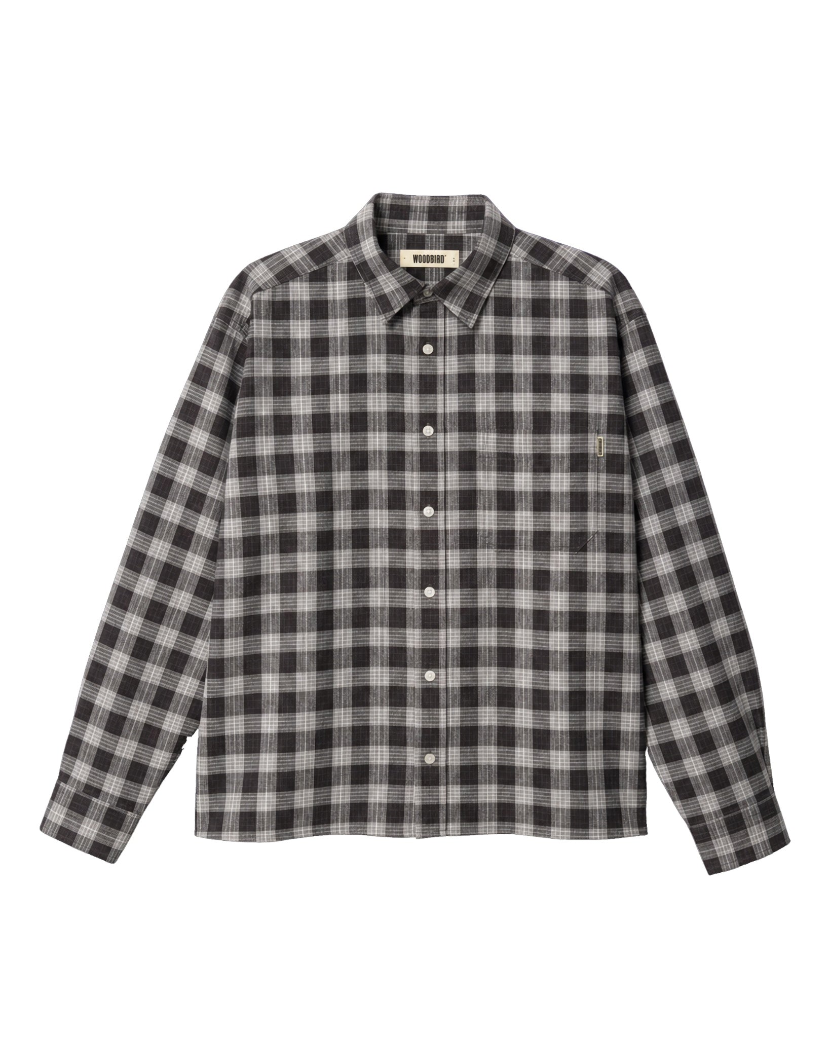 Woodbird WBBuzo Chen Check Shirt Shirts Black-Grey