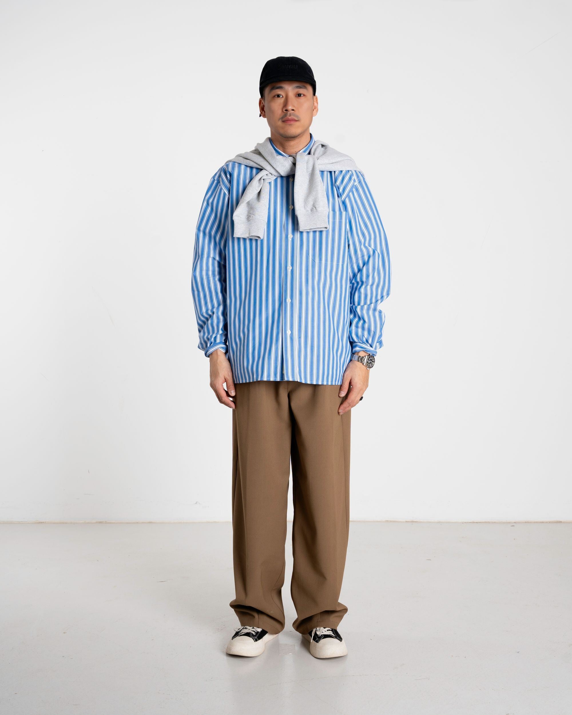 Woodbird WBBuzo Classic Shirt Shirts Blue Stripe