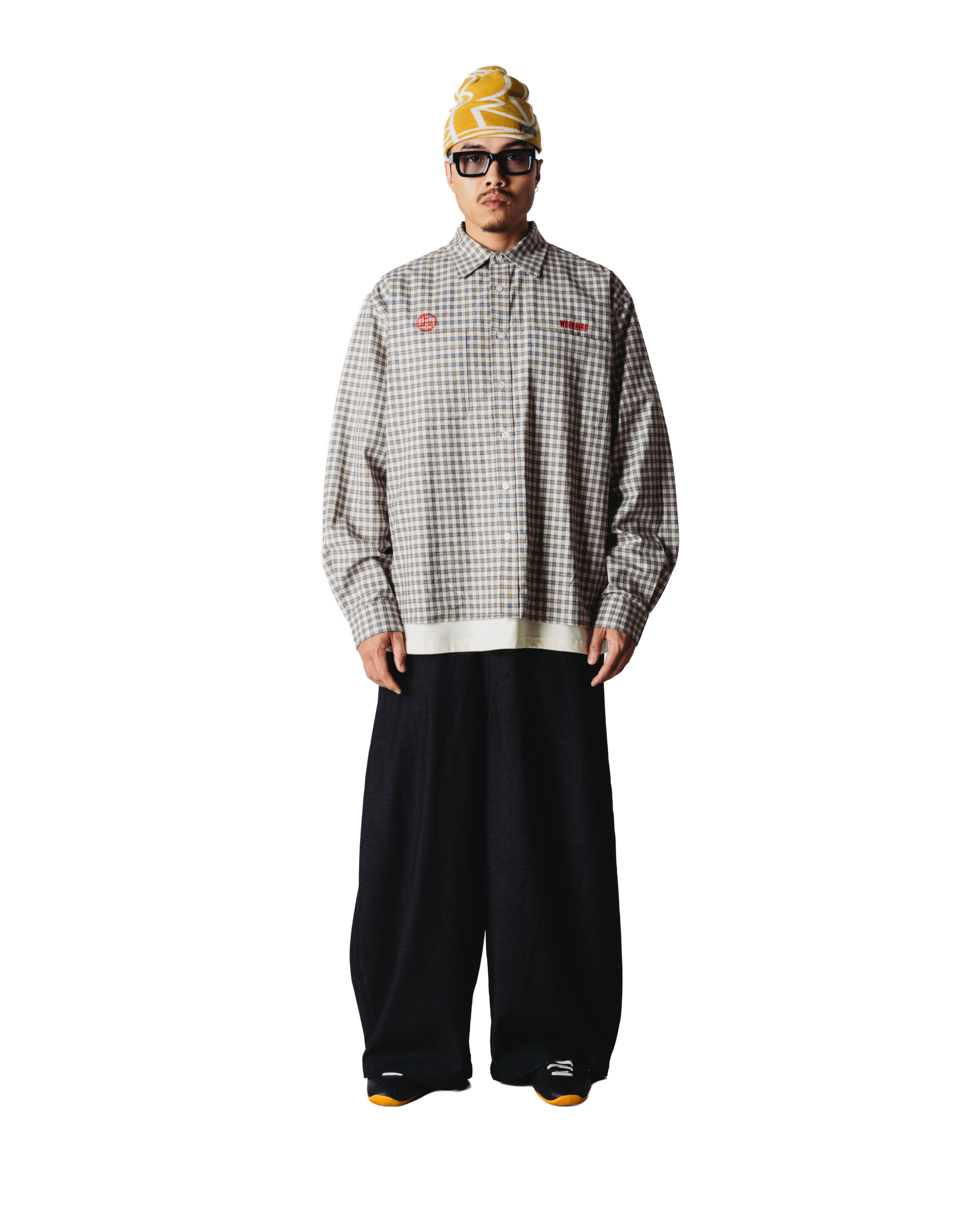Woodbird WBBuzo EMB Check Shirt Shirts Off White