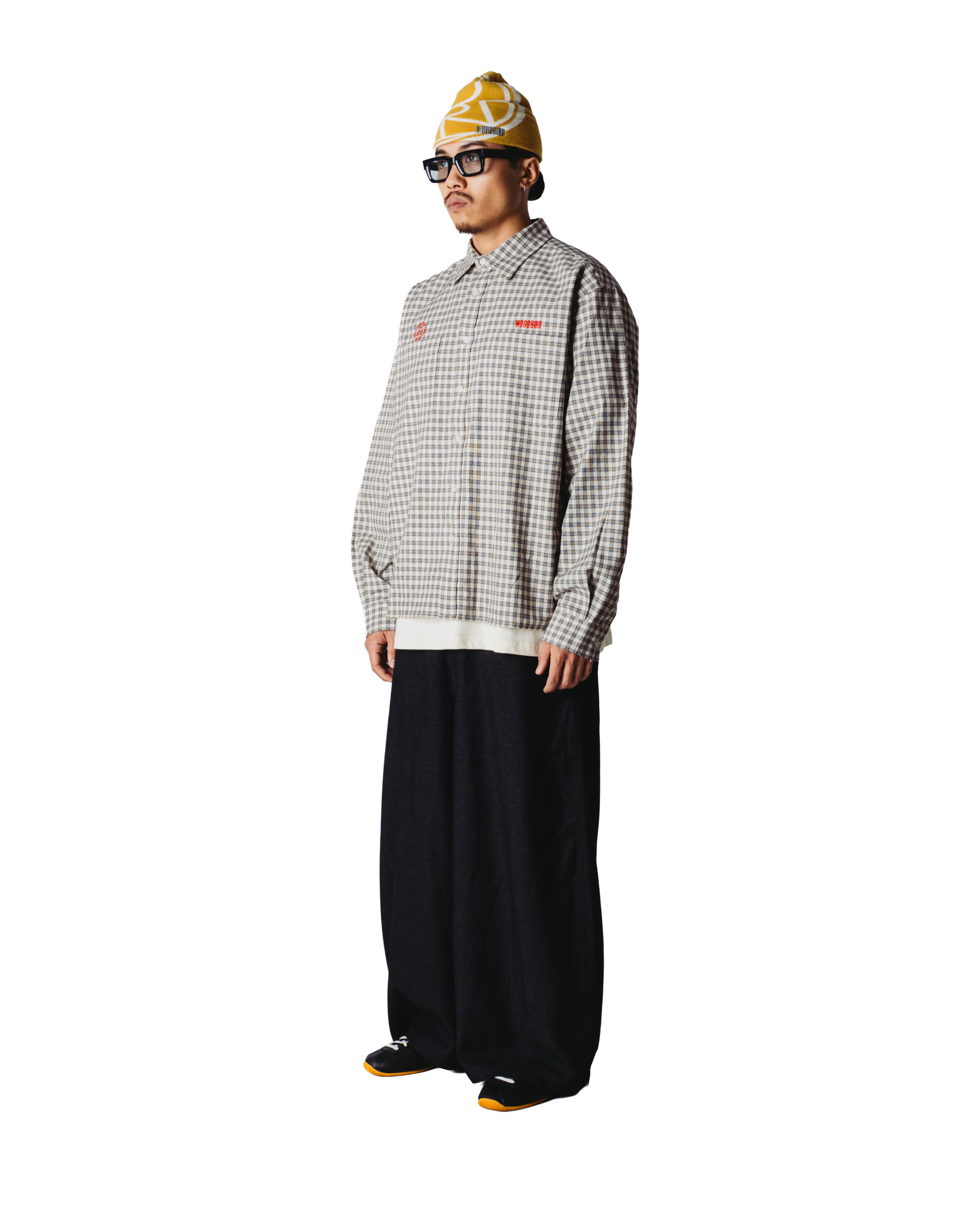 Woodbird WBBuzo EMB Check Shirt Shirts Off White