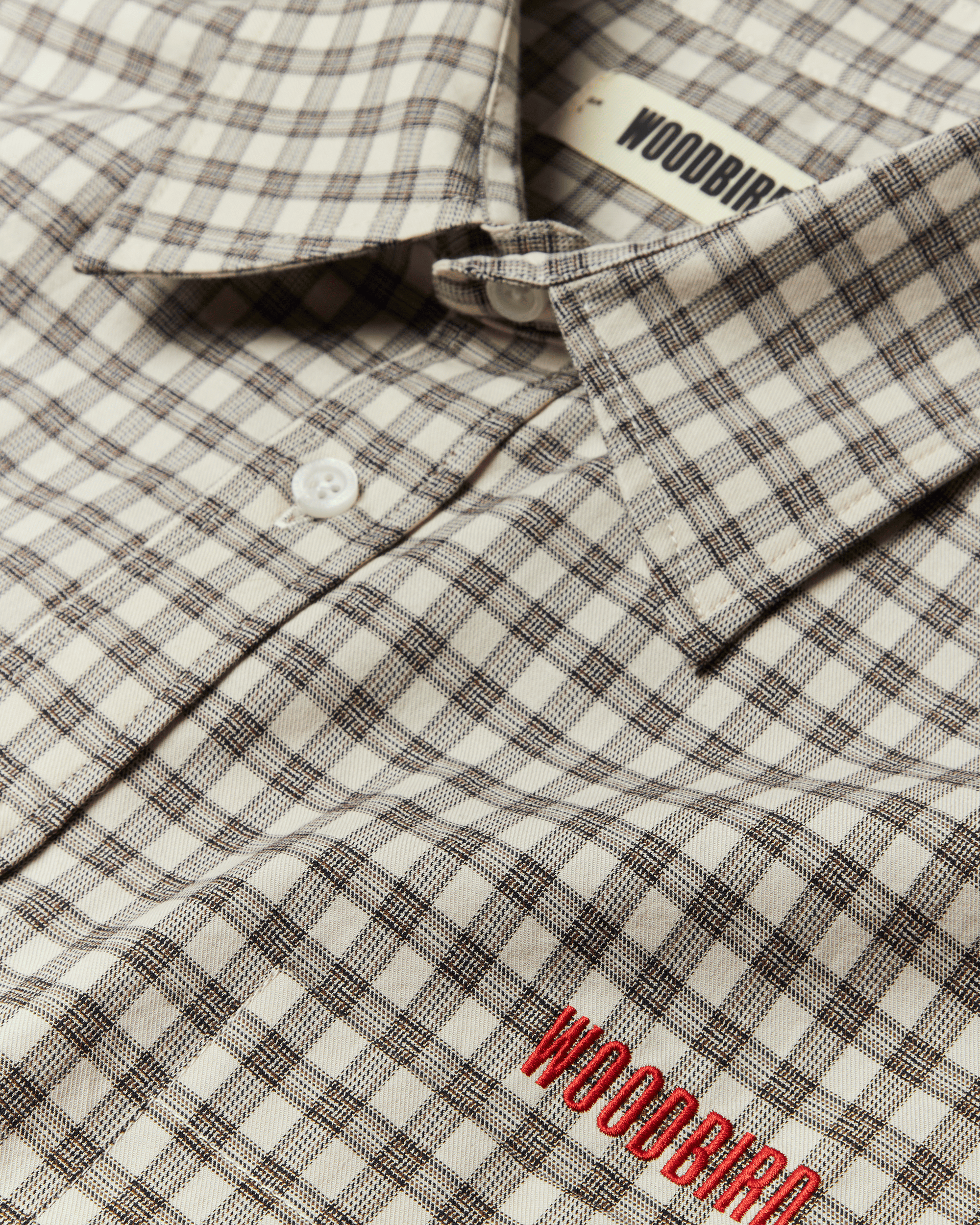 Woodbird WBBuzo EMB Check Shirt Shirts Off White