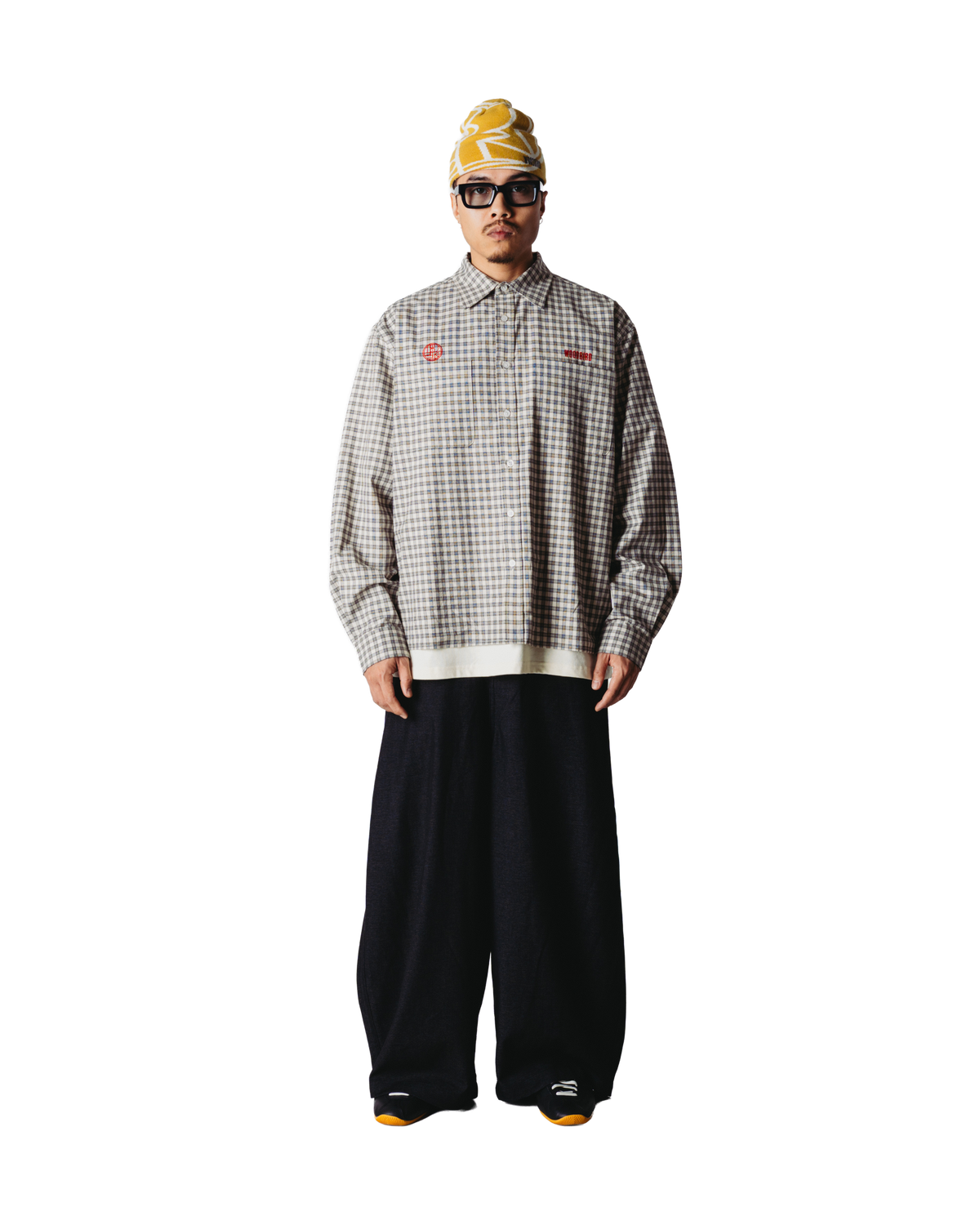 Woodbird WBBuzo EMB Check Shirt Shirts Off White
