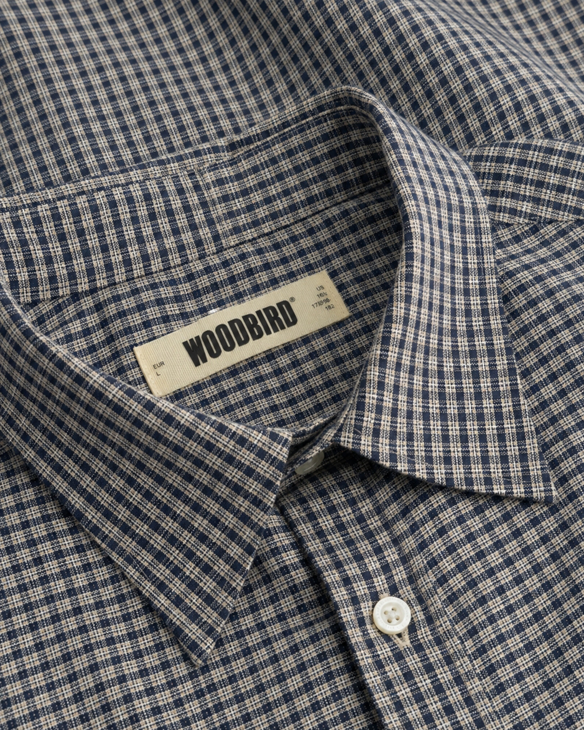 Woodbird WBBuzo Fang Check Shirt Shirts Navy-Sand