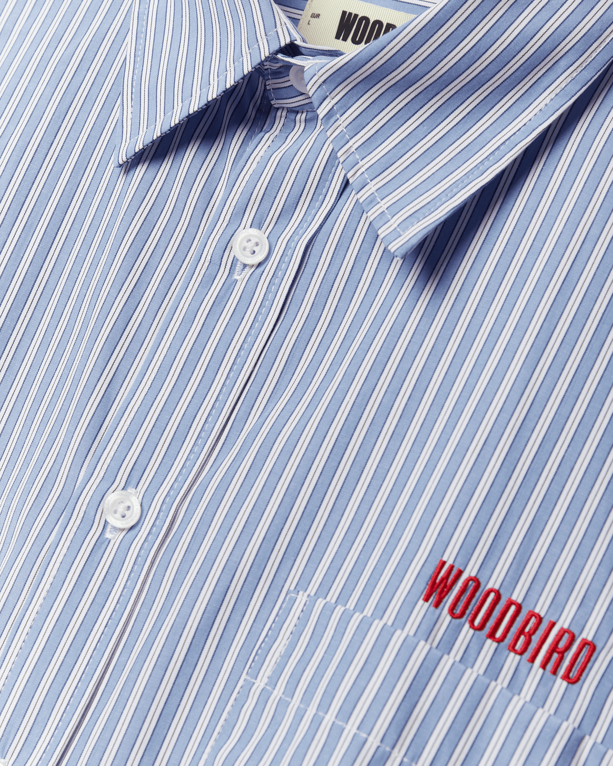 Woodbird WBBuzo HK Stripe Shirt Shirts Blue