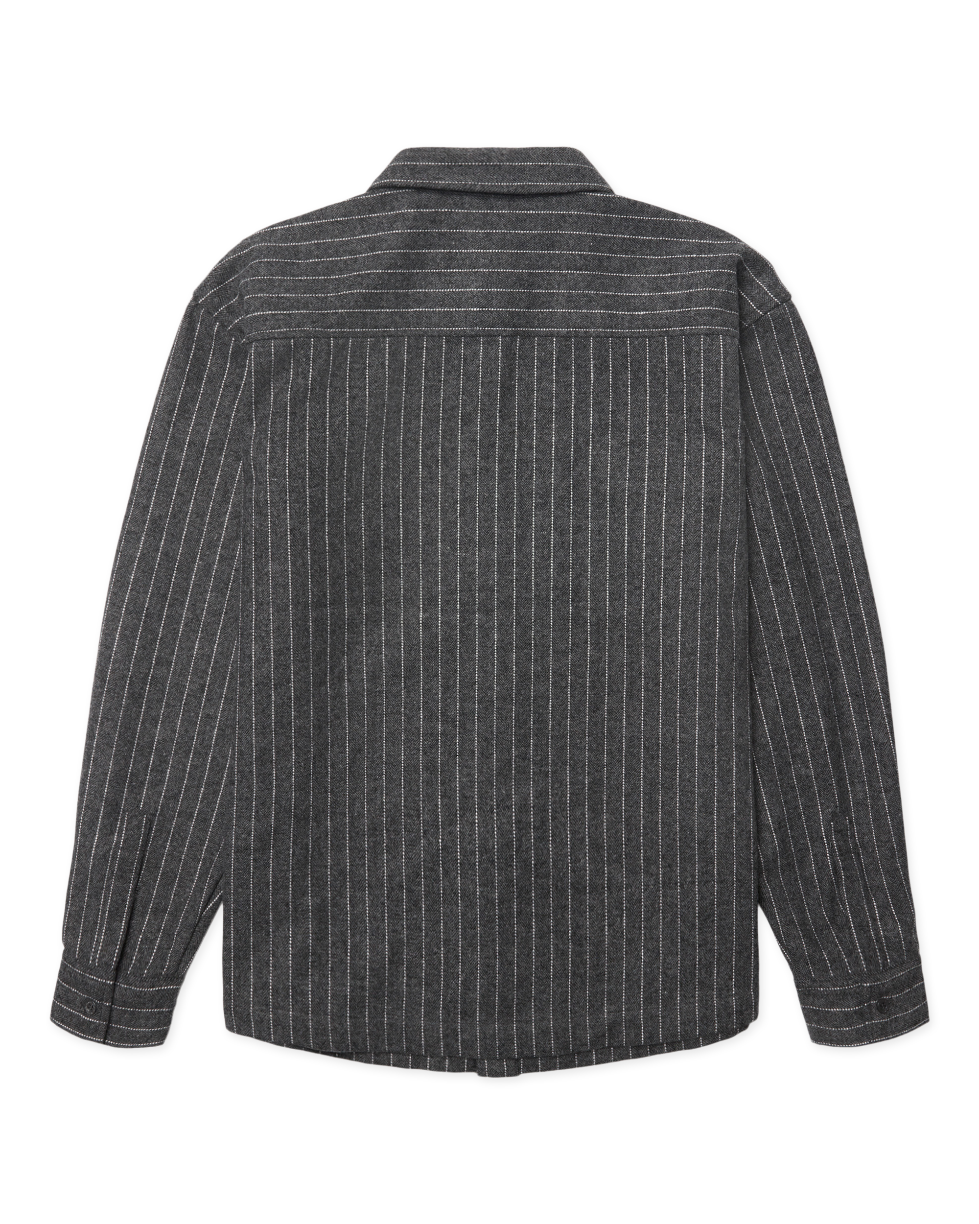 Woodbird WBBuzo Herringbone Shirt Shirts Dark Grey