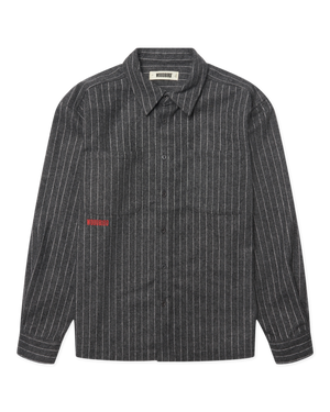 Woodbird WBBuzo Herringbone Shirt Shirts Dark Grey