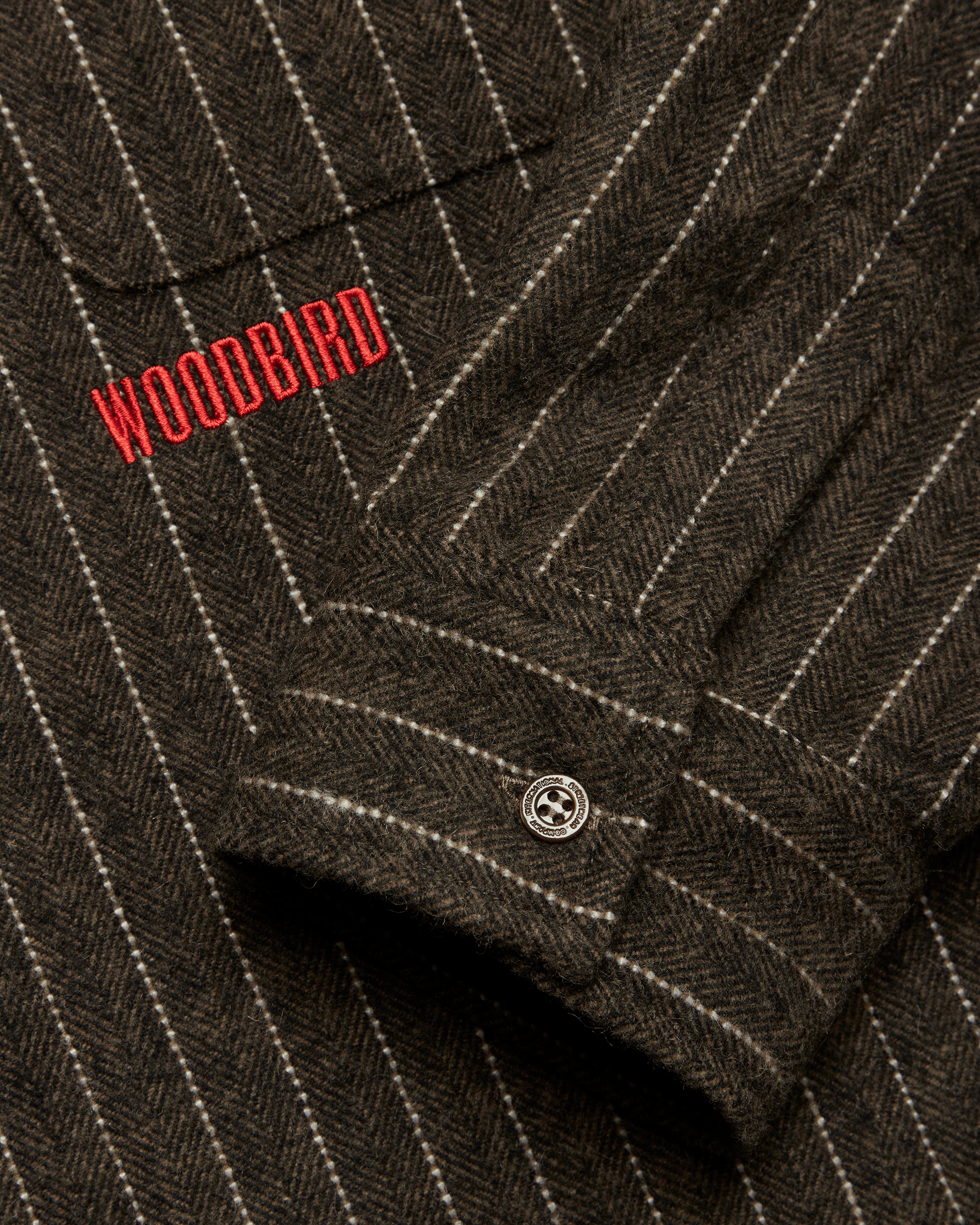 Woodbird WBBuzo Herringbone Shirt Shirts Dark Olive