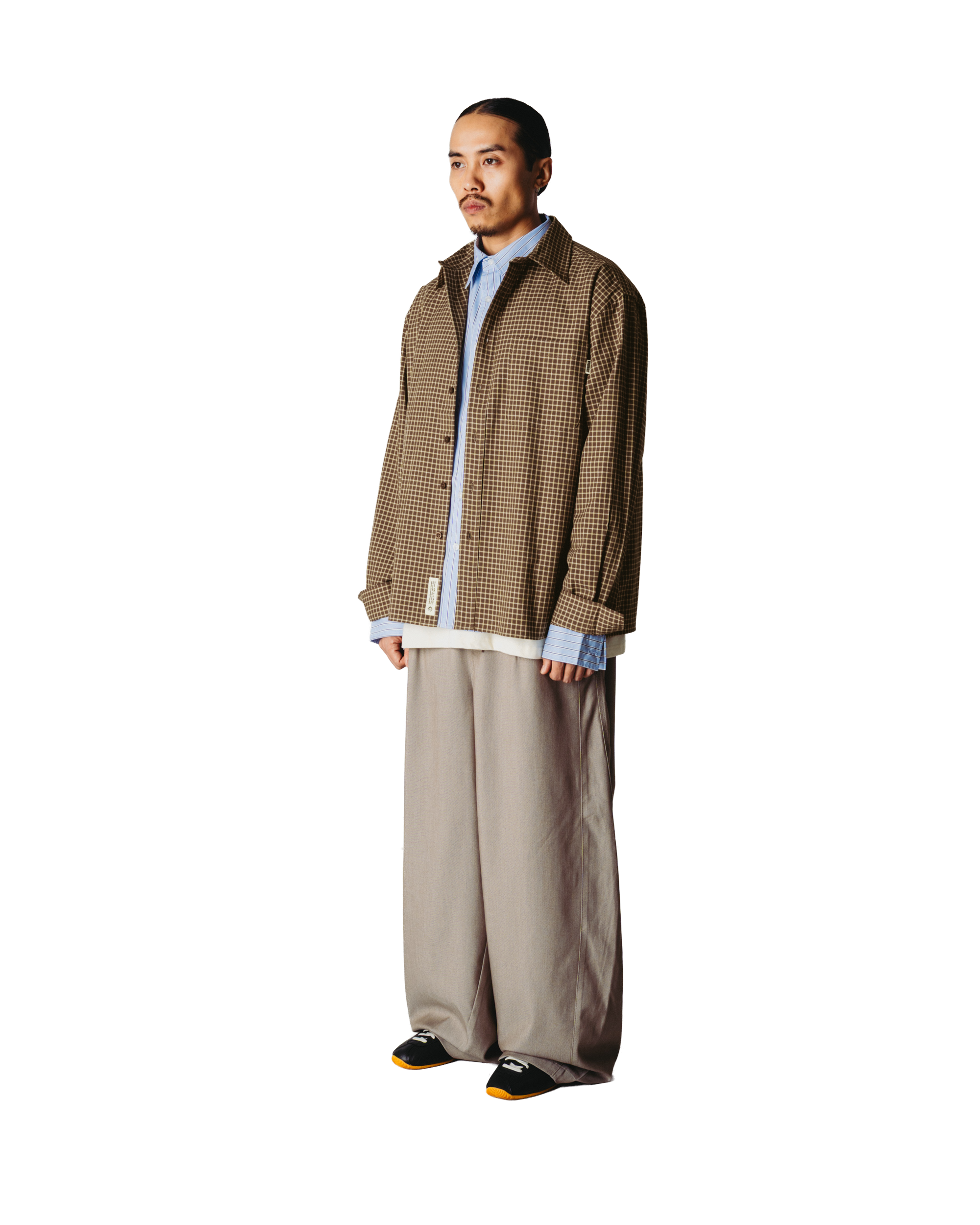 Woodbird WBBuzo Man Check Shirt Shirts Brown-Honey