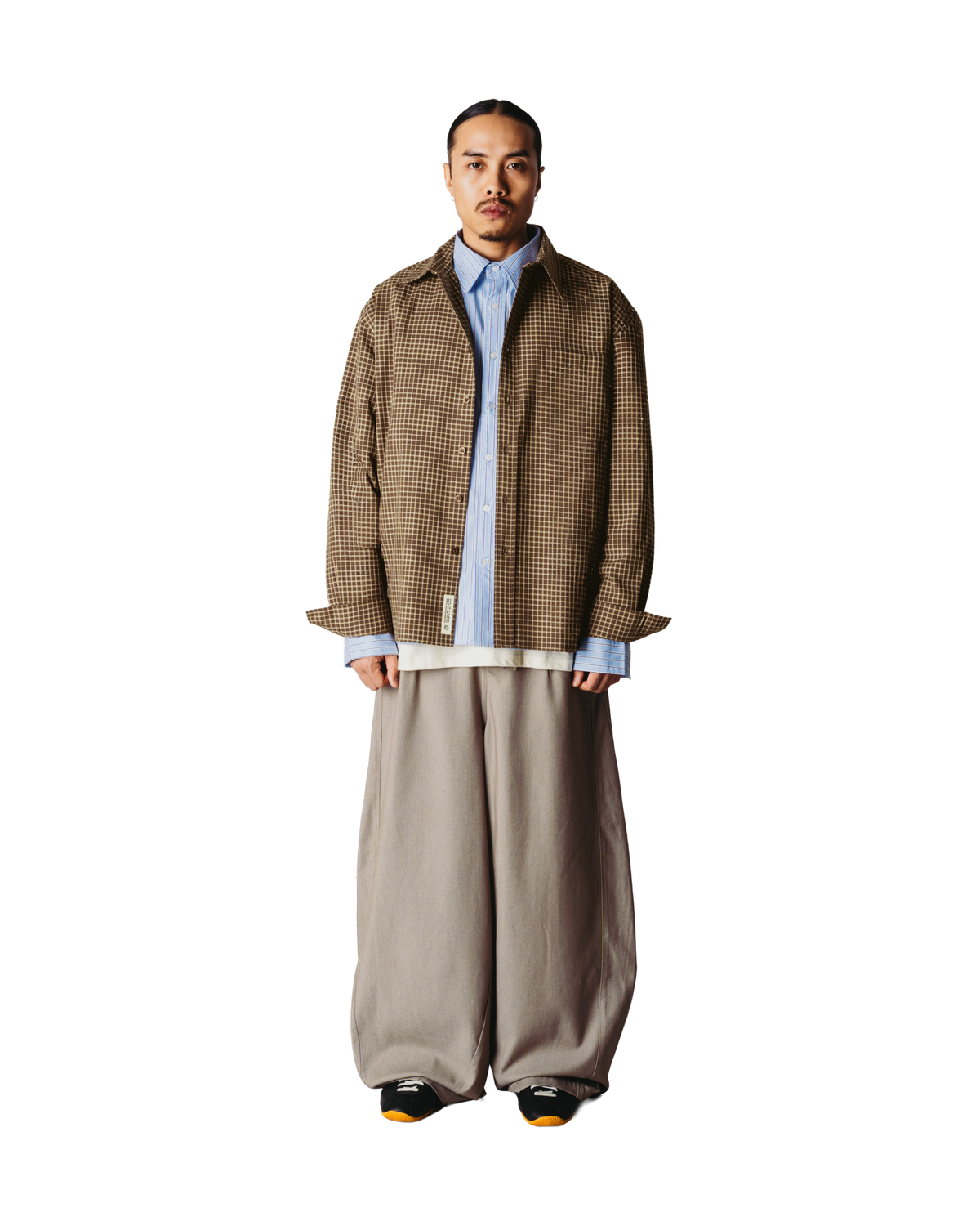 Woodbird WBBuzo Man Check Shirt Shirts Brown-Honey