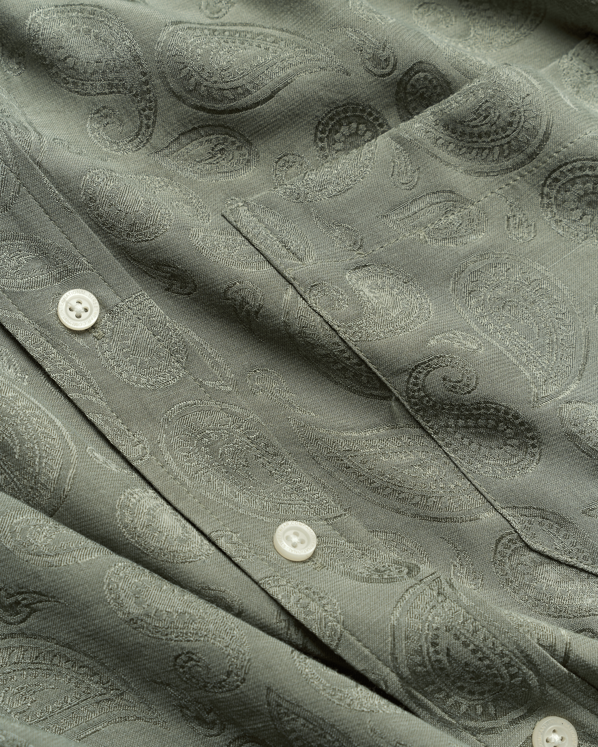 Woodbird WBBuzo Paisley Shirt Shirts Grey-Green