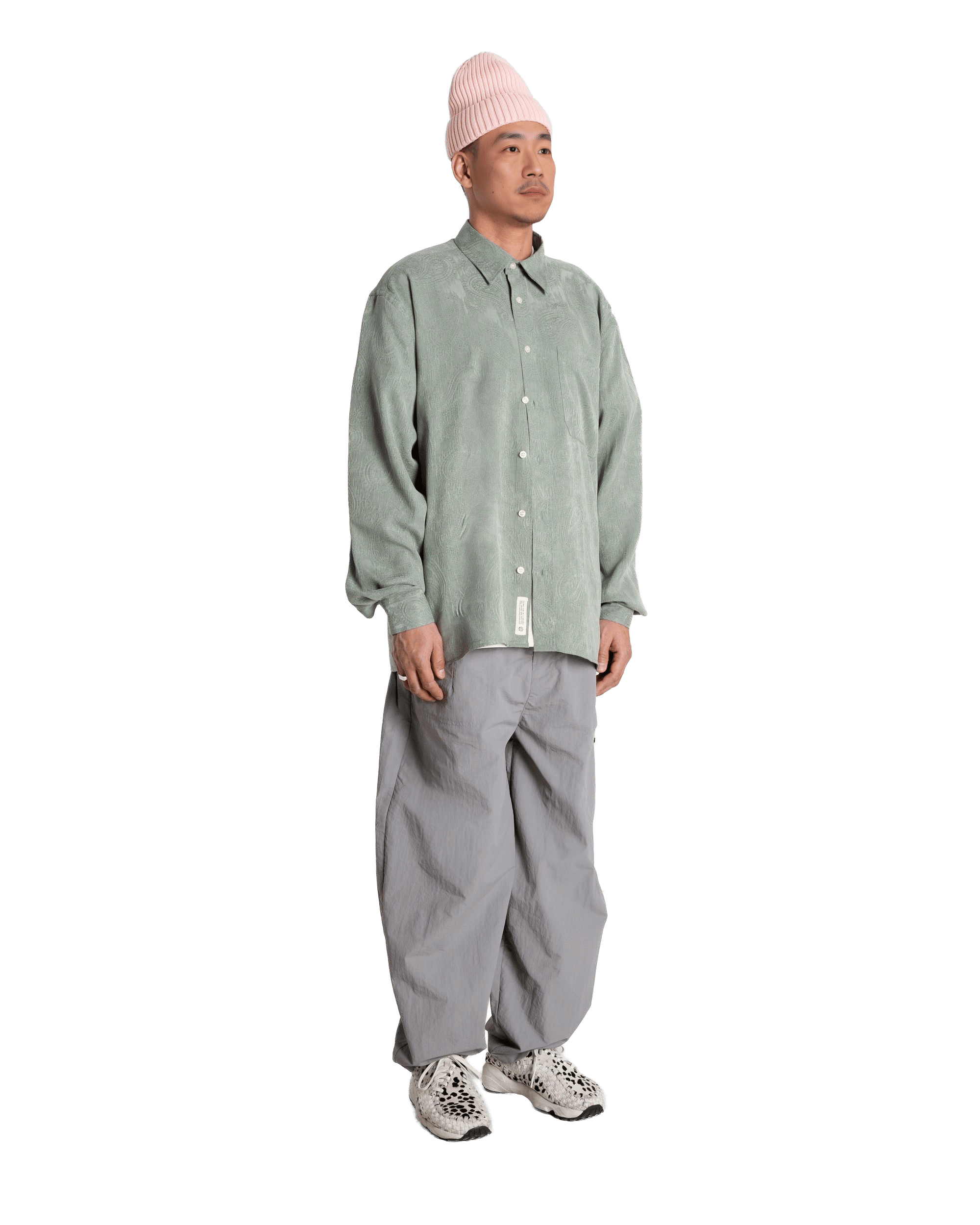 Woodbird WBBuzo Paisley Shirt Shirts Grey-Green