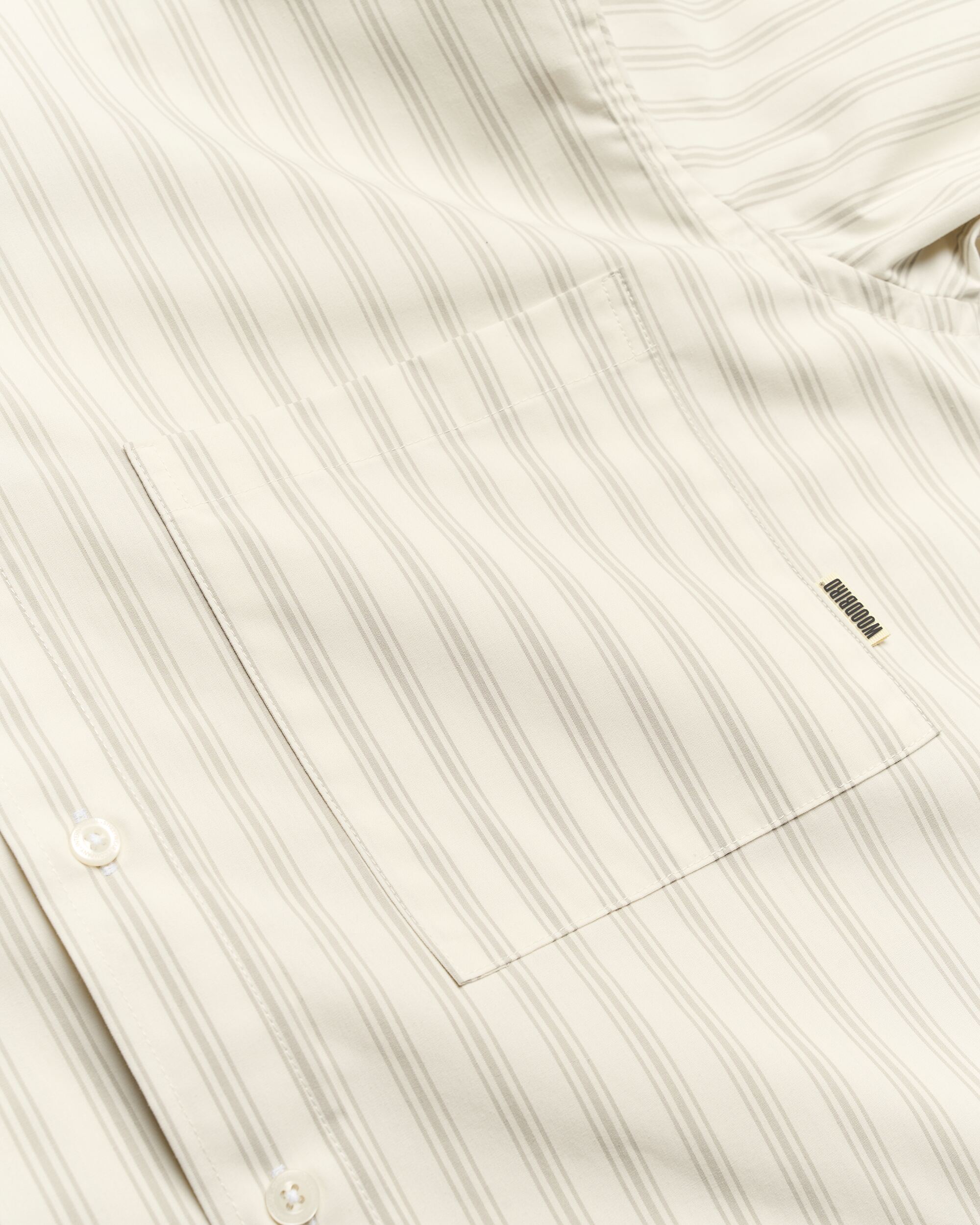 Woodbird WBBuzo Pocket Shirt Shirts Off White Stripe