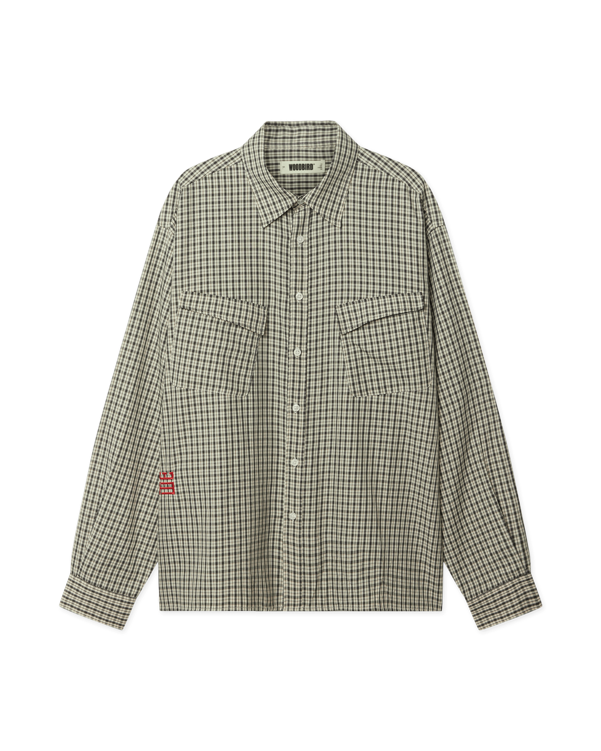 Woodbird WBBuzo Slant Check Shirt Shirts Off White