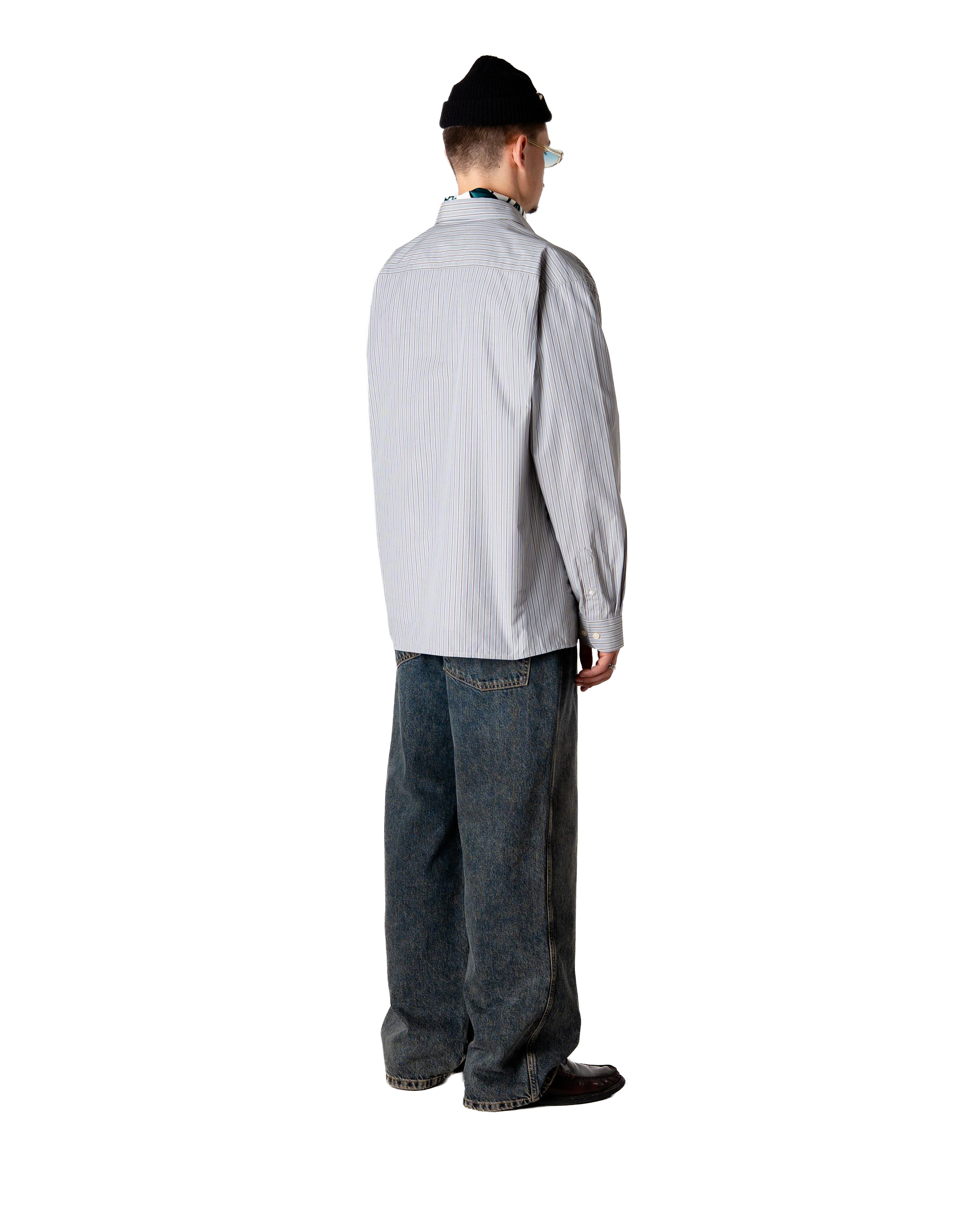 Woodbird WBBuzo Striped Shirt Shirts Light Blue