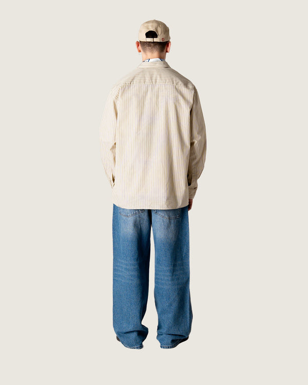 Woodbird WBBuzo Striped Shirt Shirts Yellow