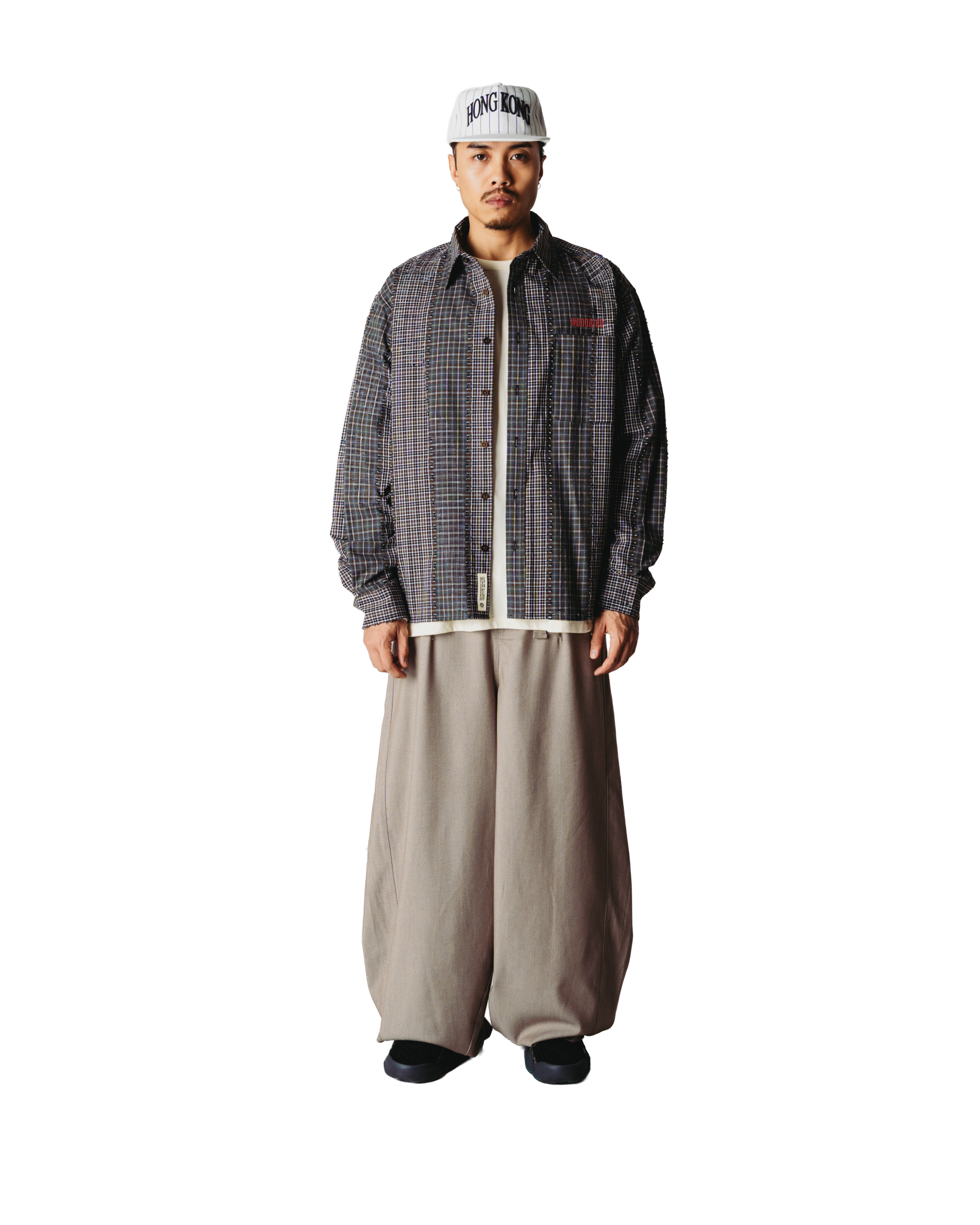 Woodbird WBBuzo Woma Check Shirt Shirts Brown-Green