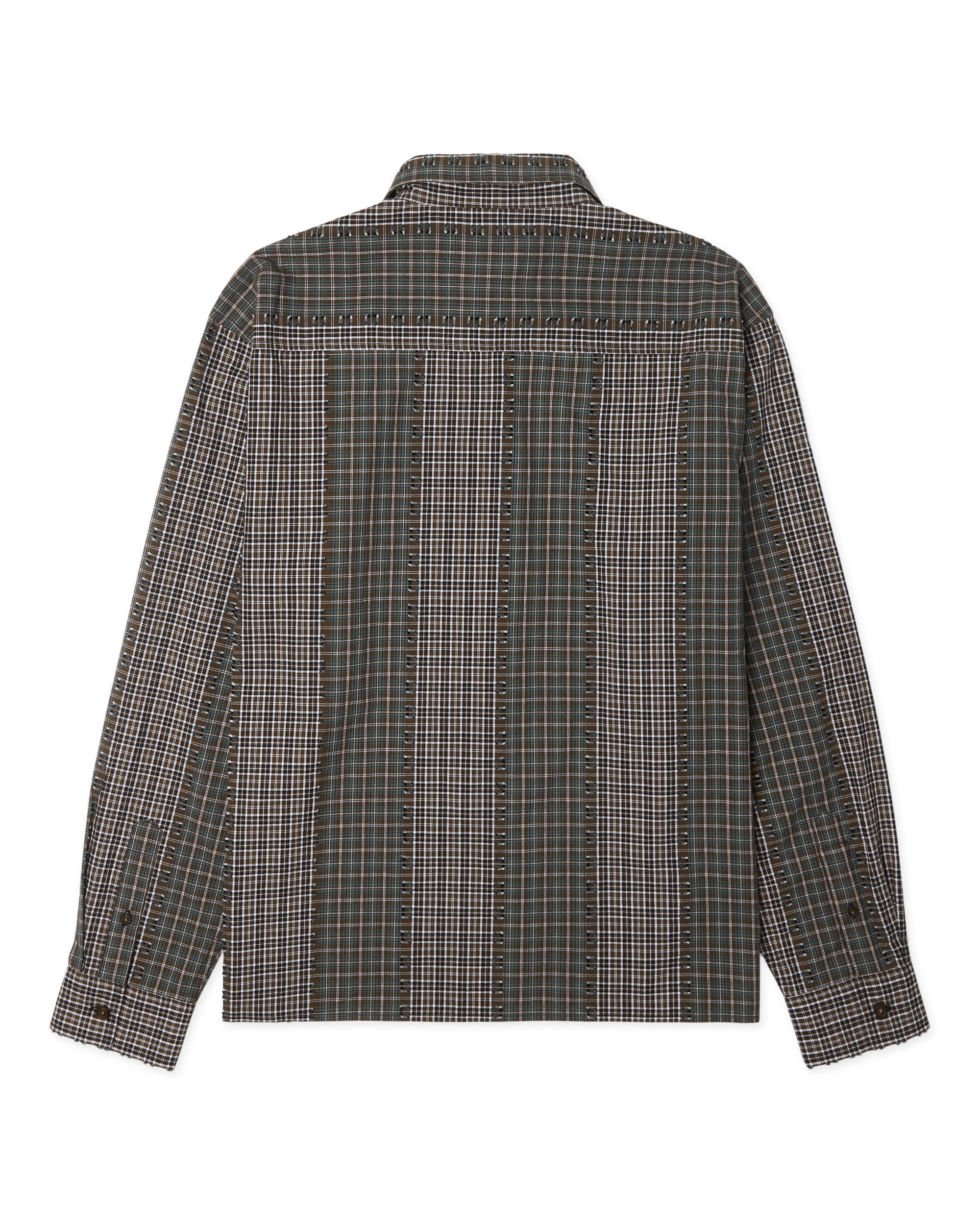 Woodbird WBBuzo Woma Check Shirt Shirts Brown-Green