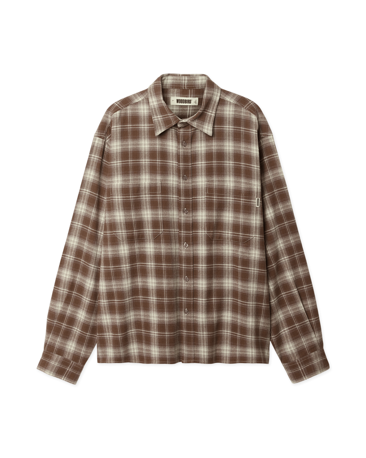 Woodbird WBBuzo Yeng Check Shirt Shirts Off White-Brown