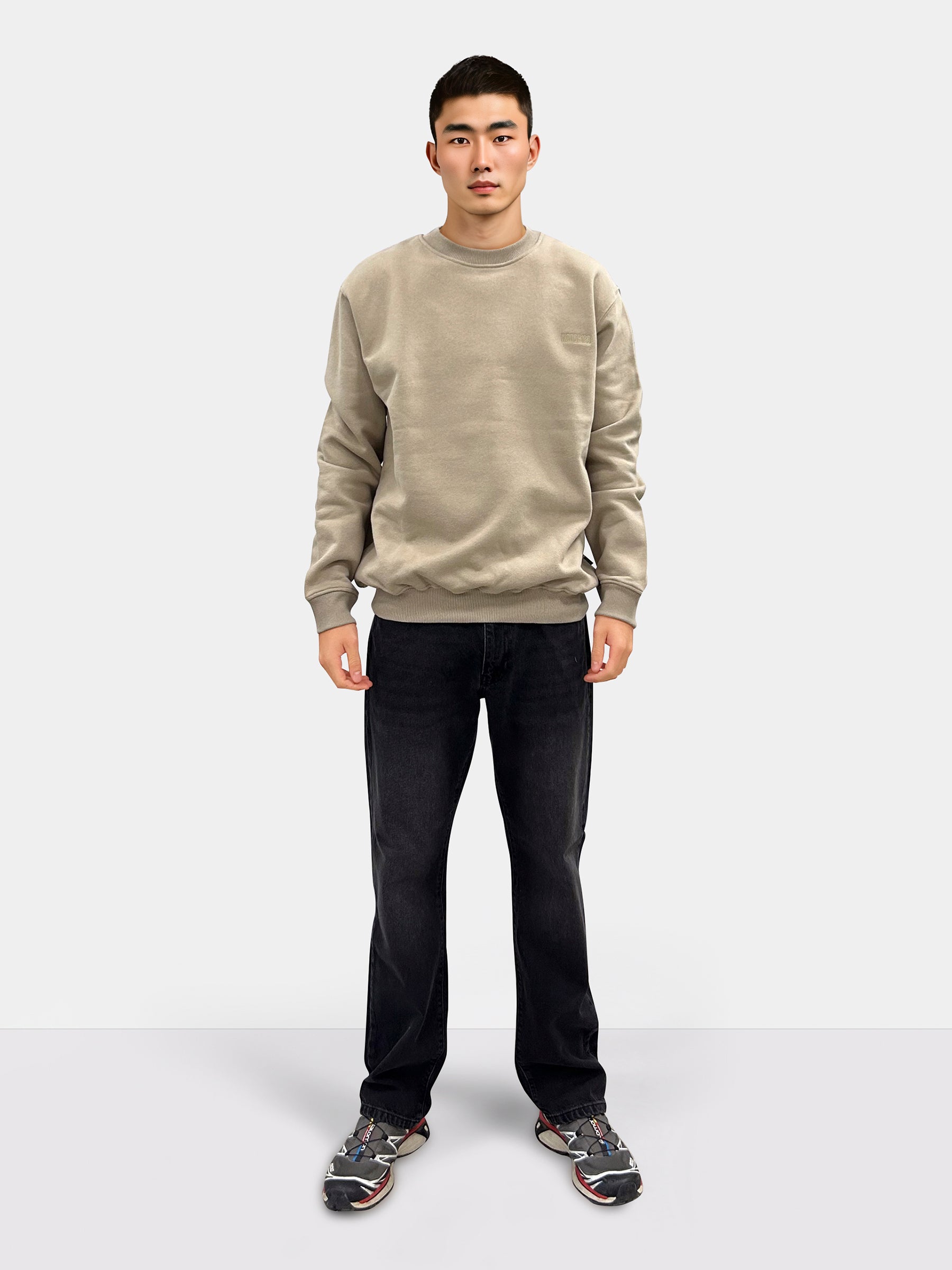 Woodbird WBCane Base Crew Sweats Dark Beige