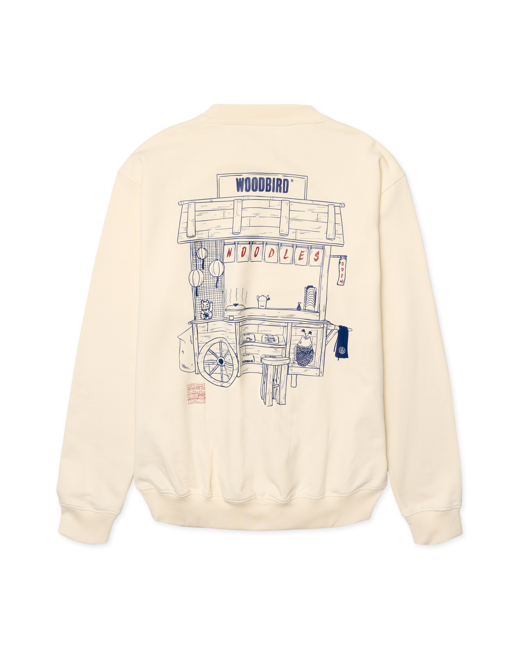 Woodbird WBCane Cart Crew Sweats Off White
