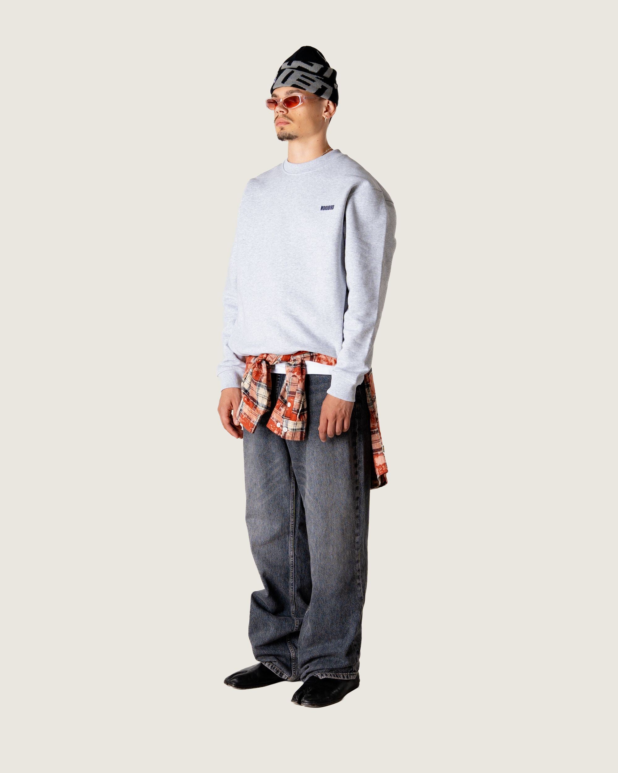 Woodbird WBCane Home Crew Sweats Snow Melange
