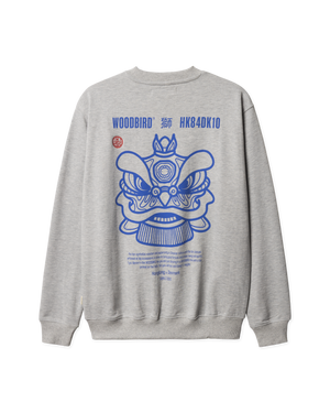 Woodbird WBCane Lion Crew Sweats Light Grey Melange