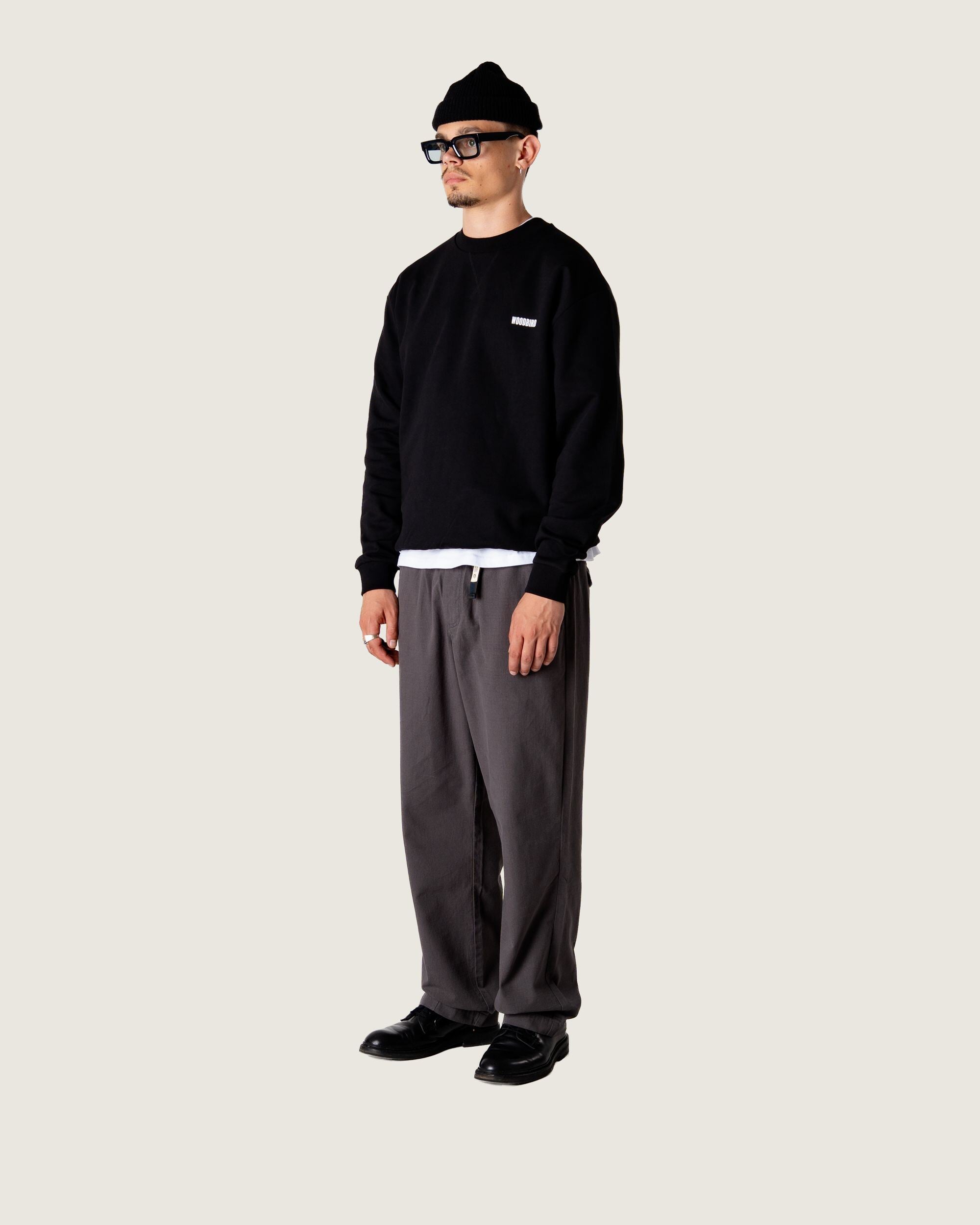 Woodbird WBCane Ming Crew Sweats Black
