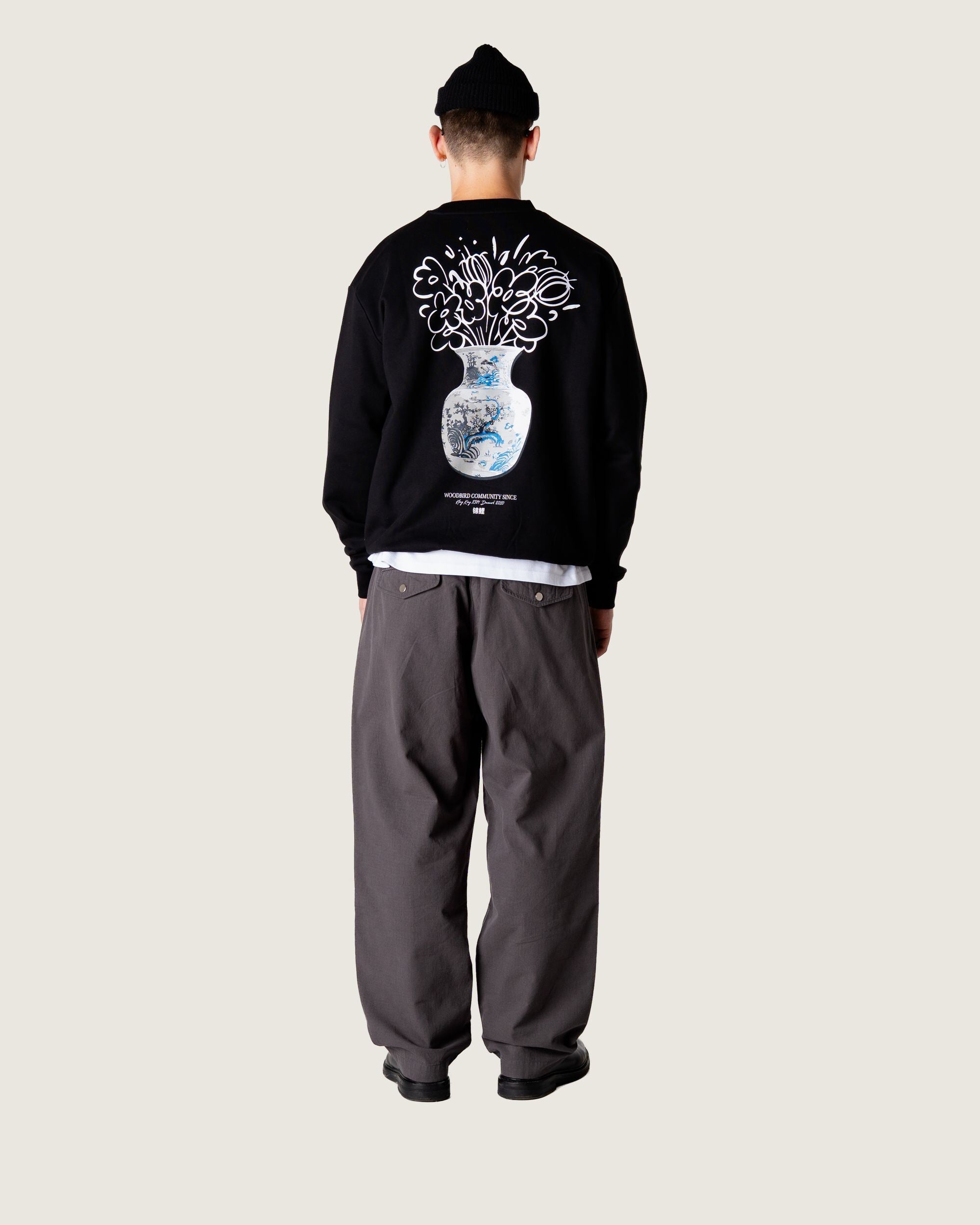 Woodbird WBCane Ming Crew Sweats Black