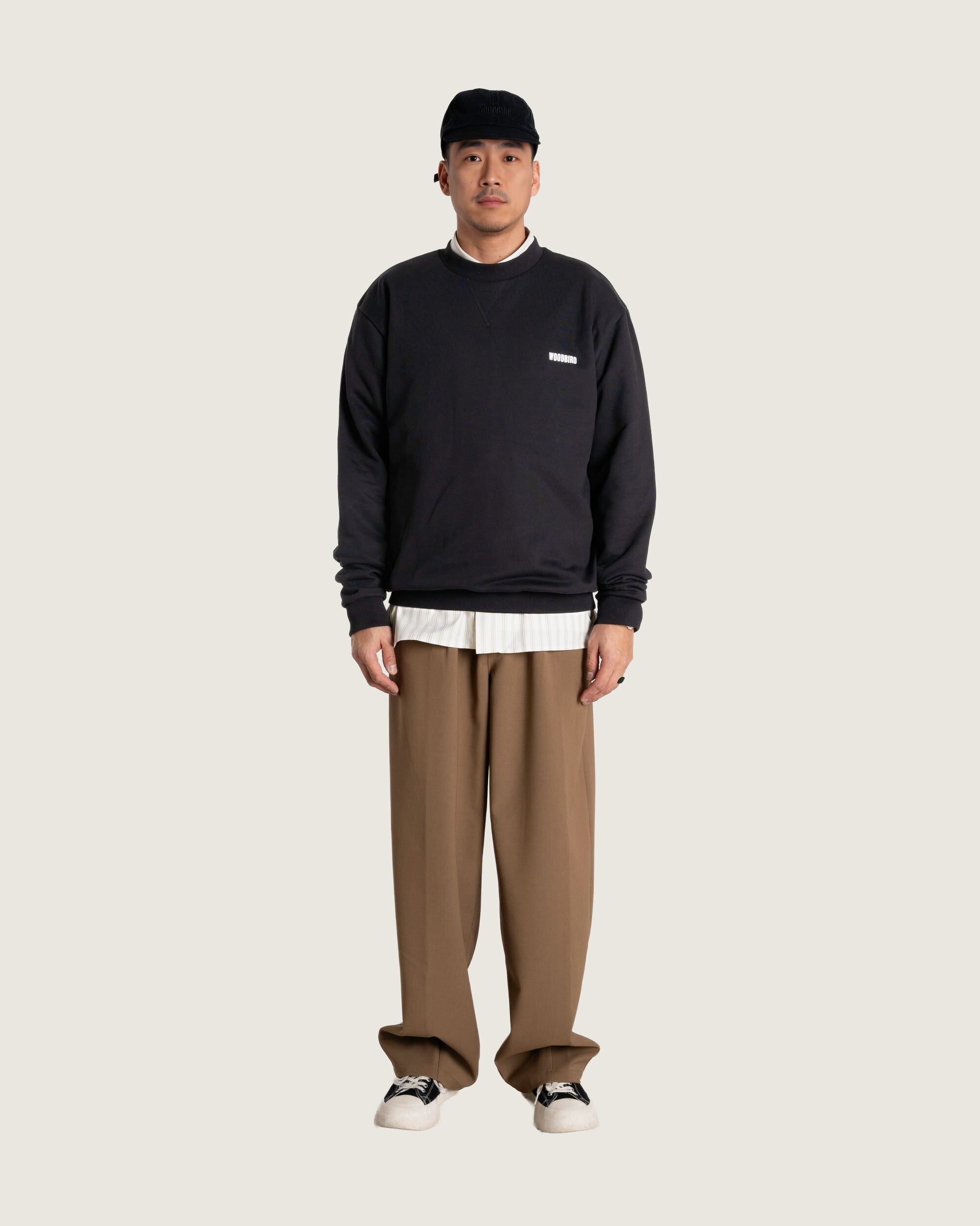 Woodbird WBCane Ming Crew Sweats Black