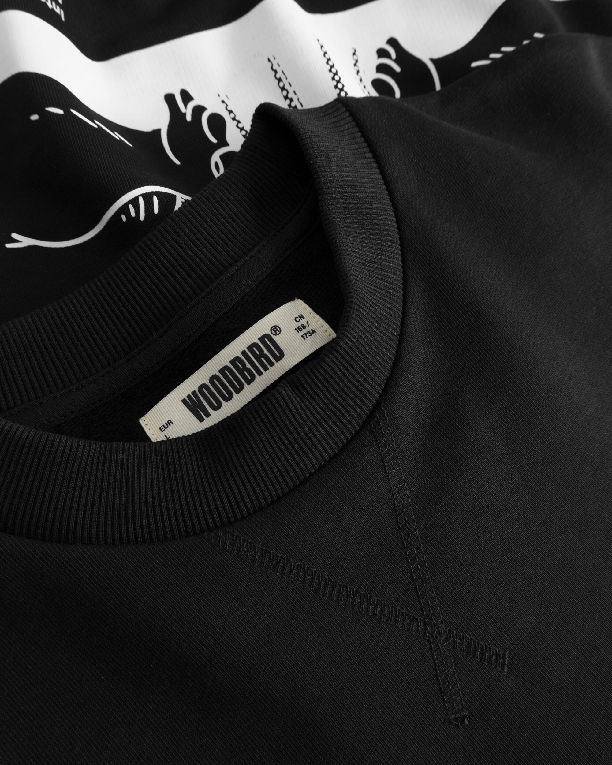 Woodbird WBCane Ming Crew Sweats Black