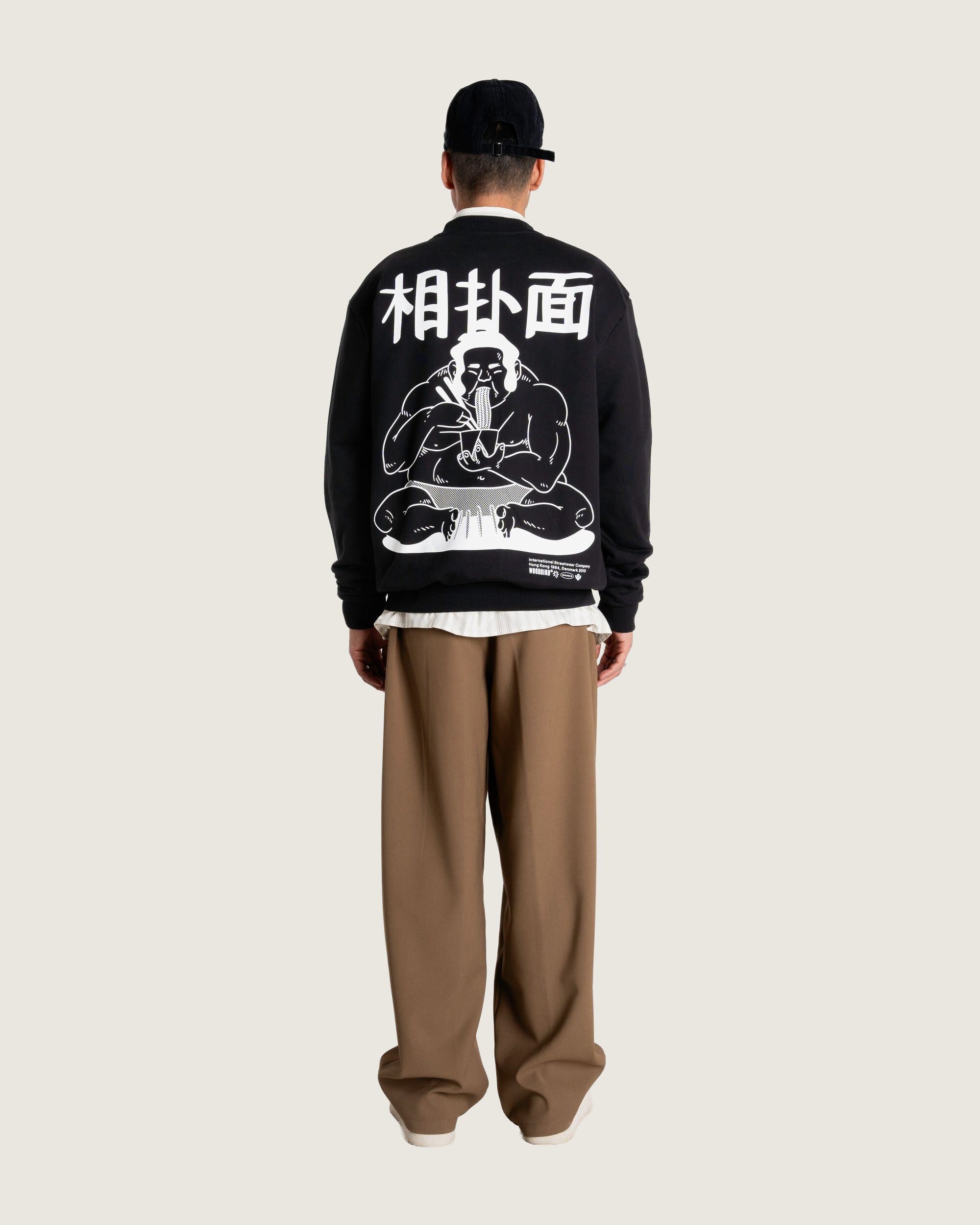 Woodbird WBCane Ming Crew Sweats Black